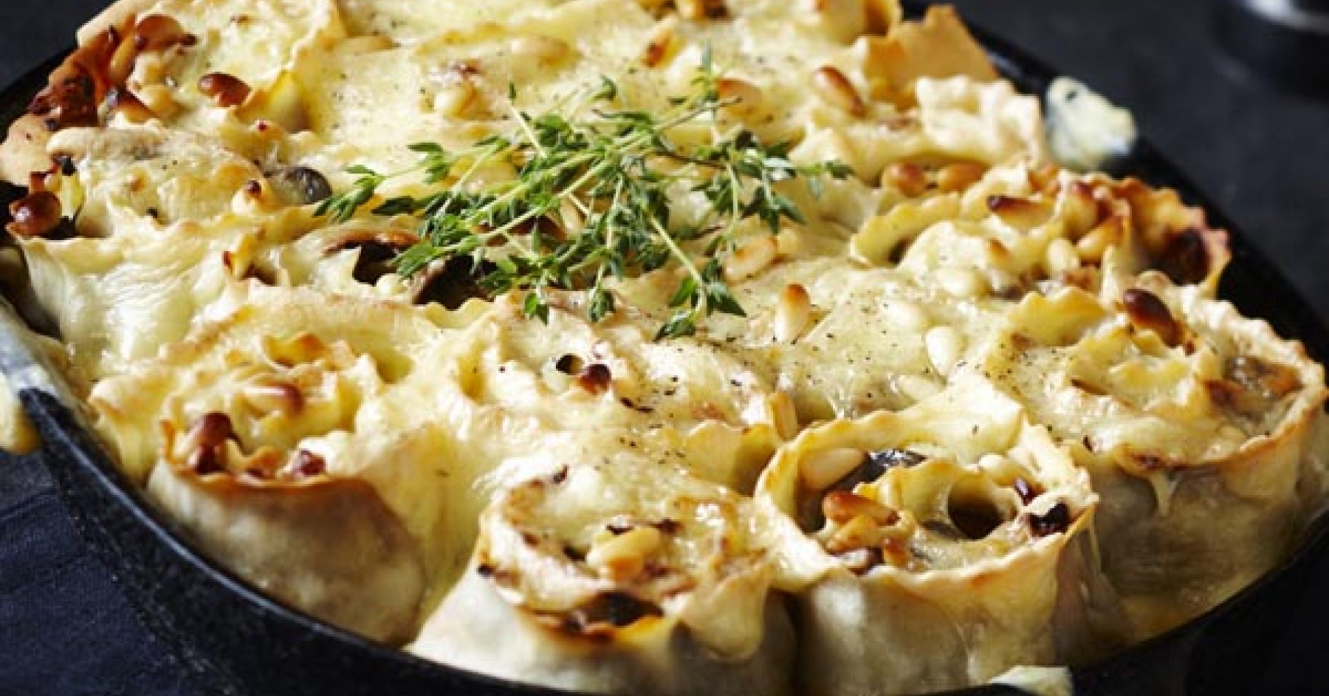 Mushroom, Bacon and Swiss Baked Rotolo Recipe | myfoodbook | How to make Rotolo