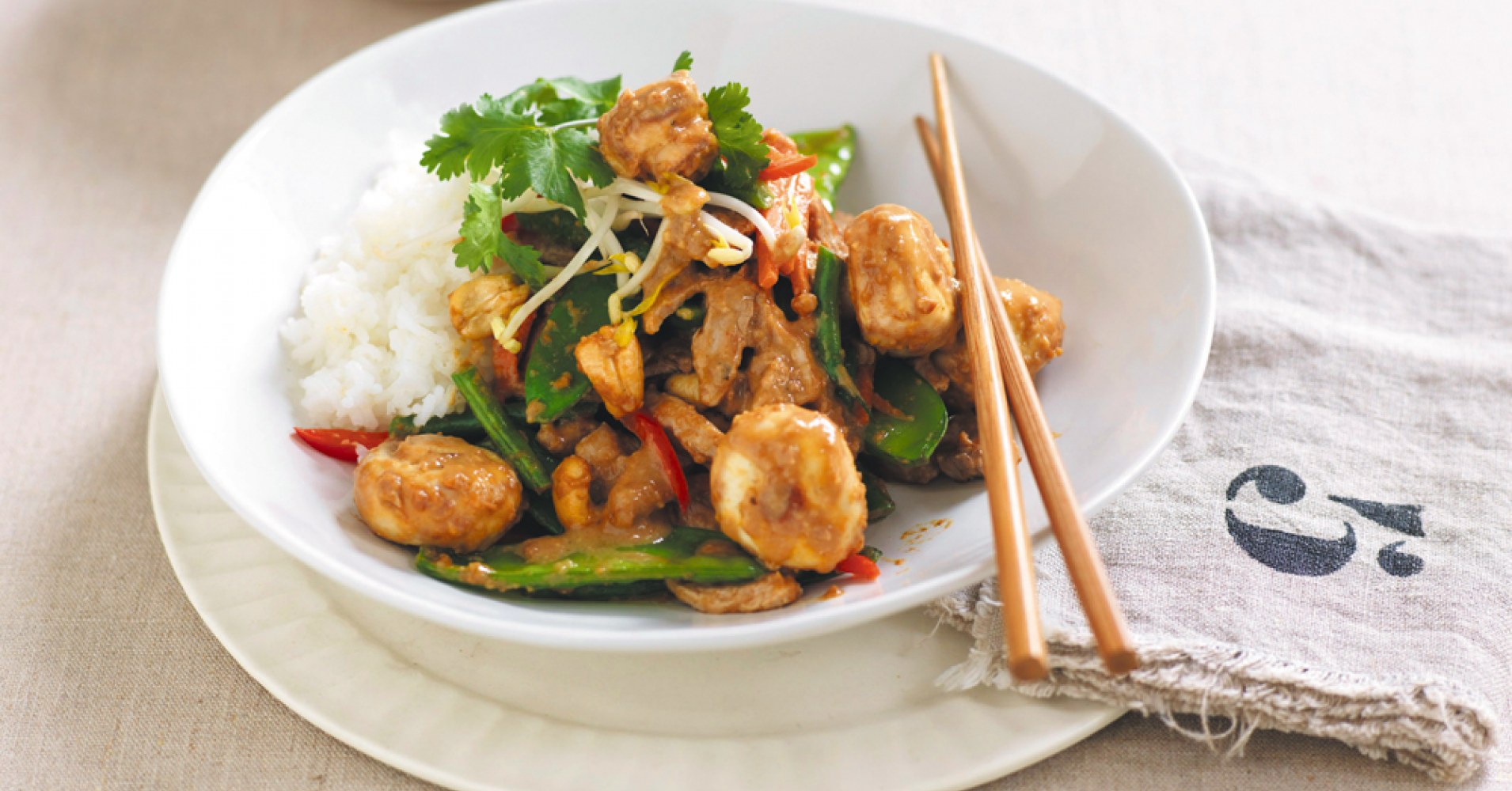 Satay Mushroom, Pork & Cashew Stir-fry Recipe | myfoodbook | Make a Mushrooms cookbook with healthy 