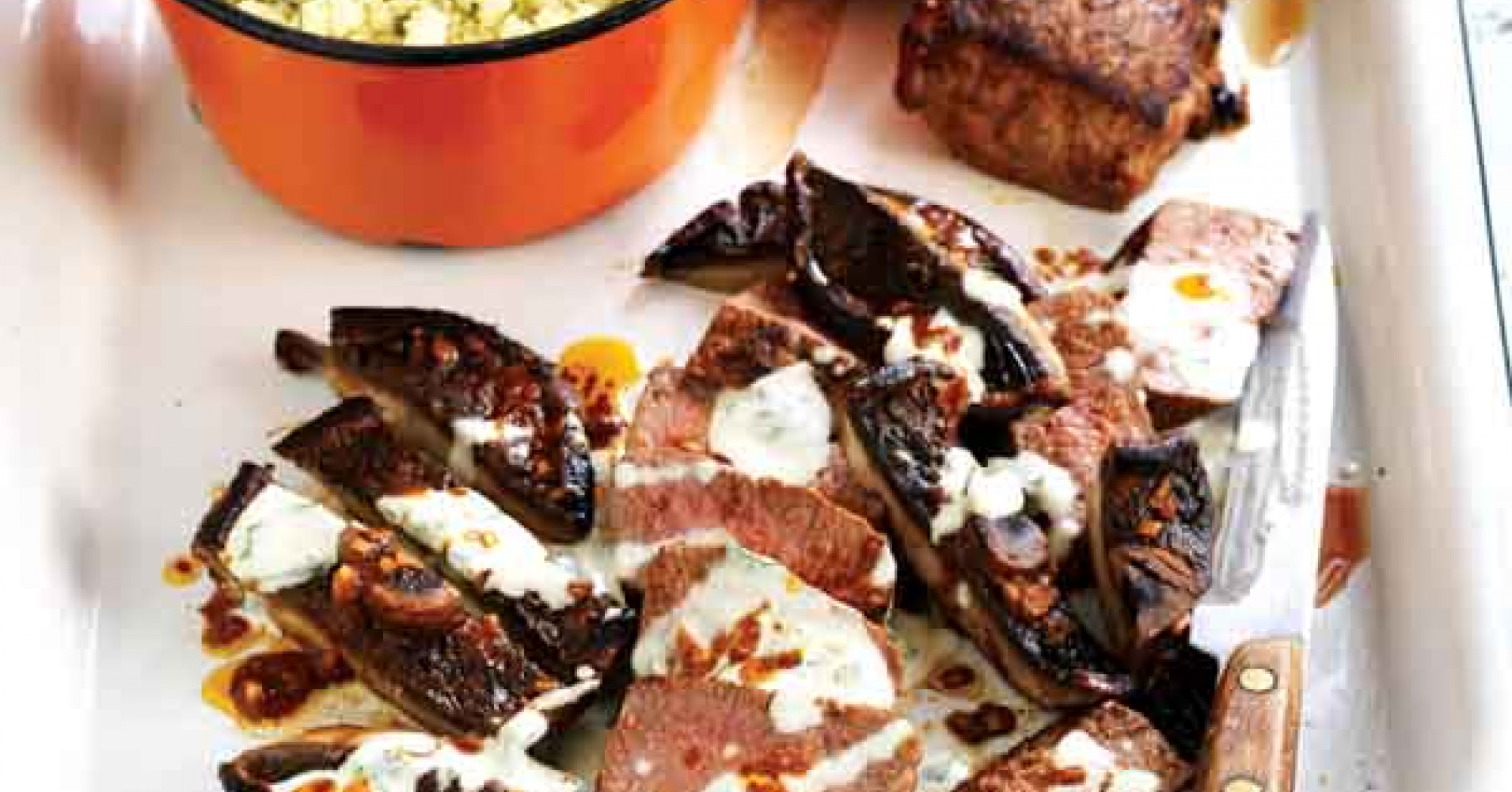 Mushrooms with Herb Couscous & Lamb Recipe | myfoodbook | Make a Mushrooms cookbook with healthy rec