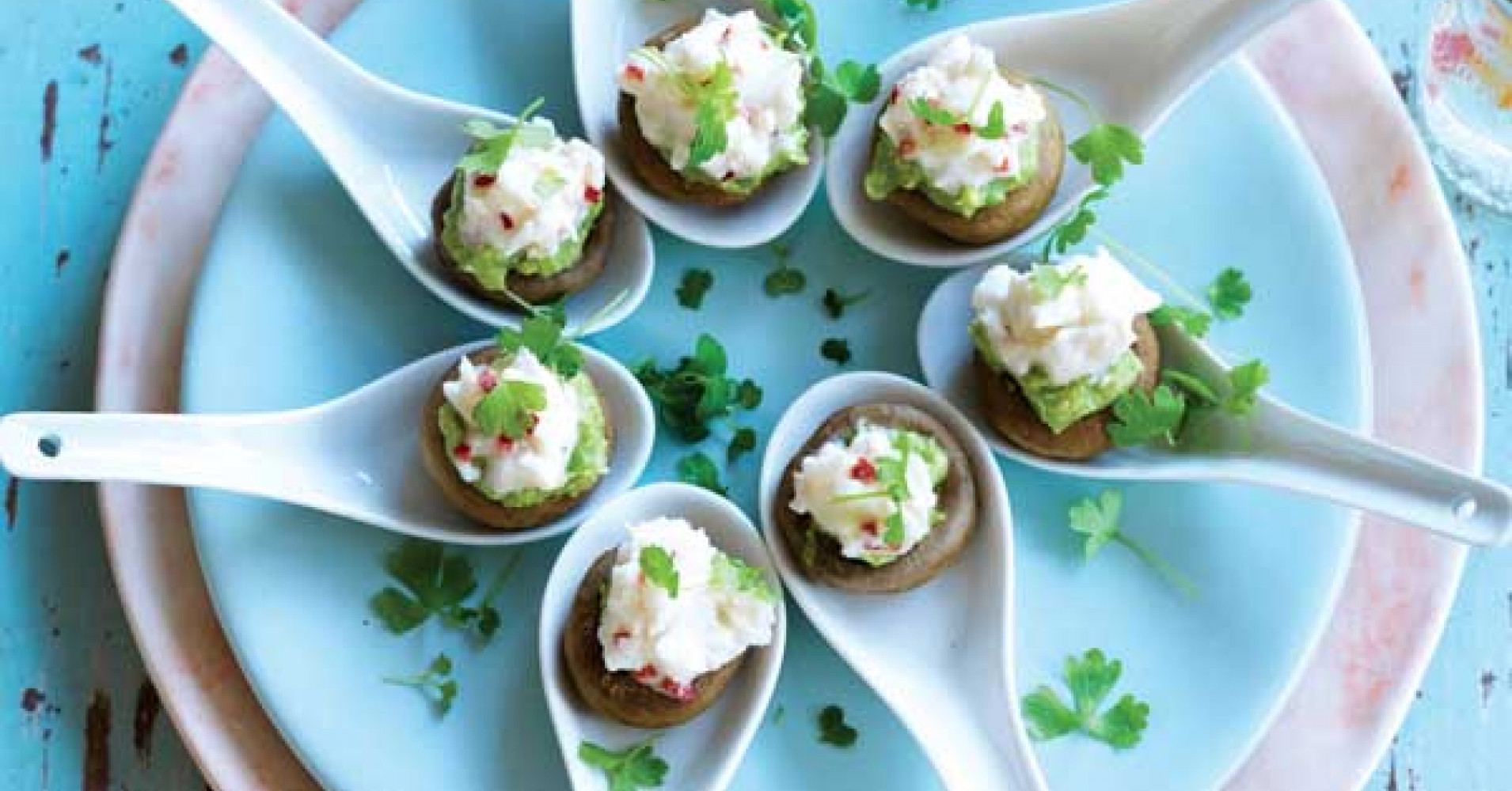 Roasted Mushroom Cups with Crab & Avocado Recipe | myfoodbook | Make a Mushrooms cookbook with healt