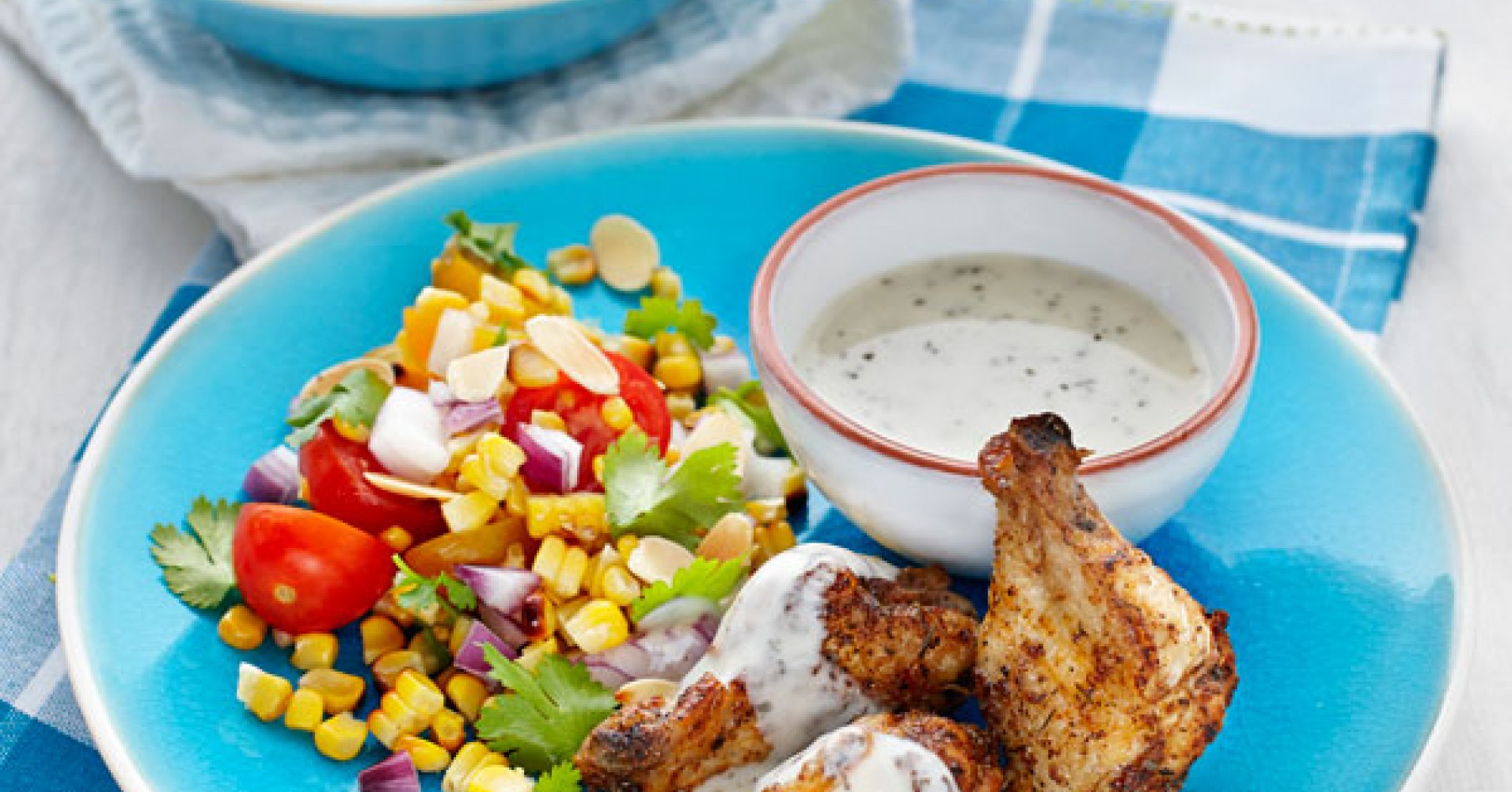 Cajun Fried Chicken with Charred Corn & Tomato Salsa Recipe | myfoodbook | Make a cookbook with Ever