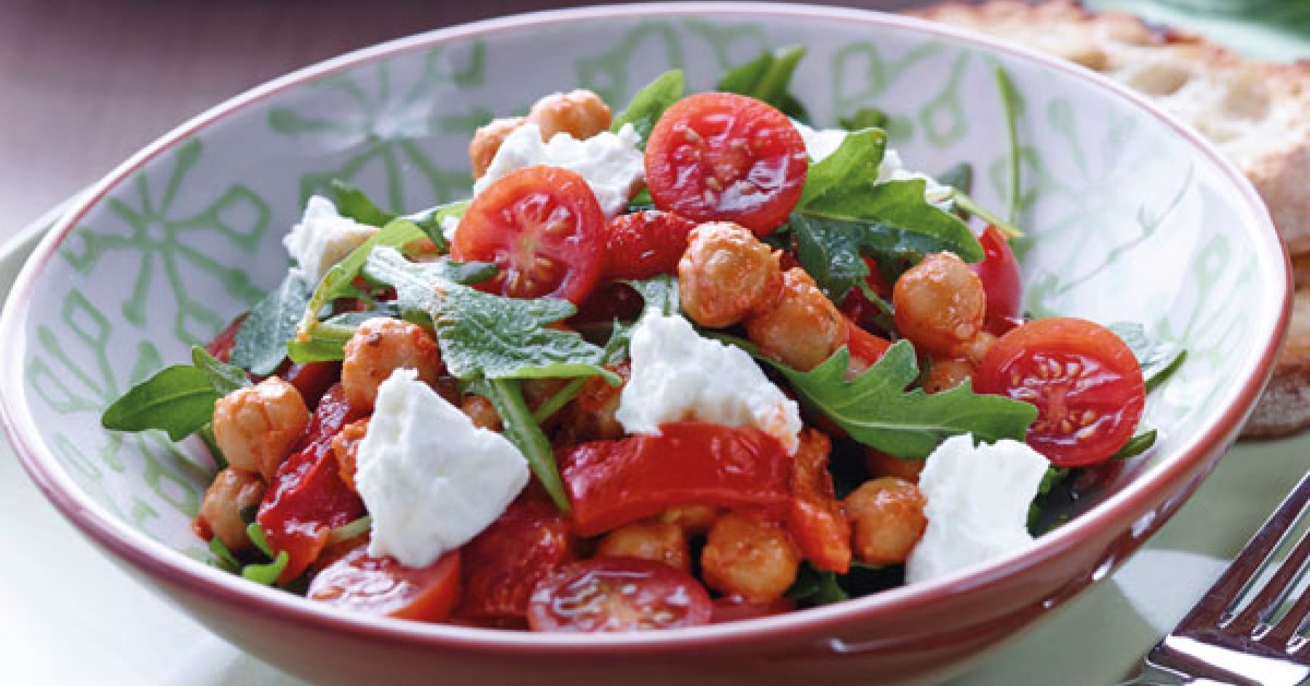 Chick Pea, Rocket and Feta Salad Recipe | myfoodbook