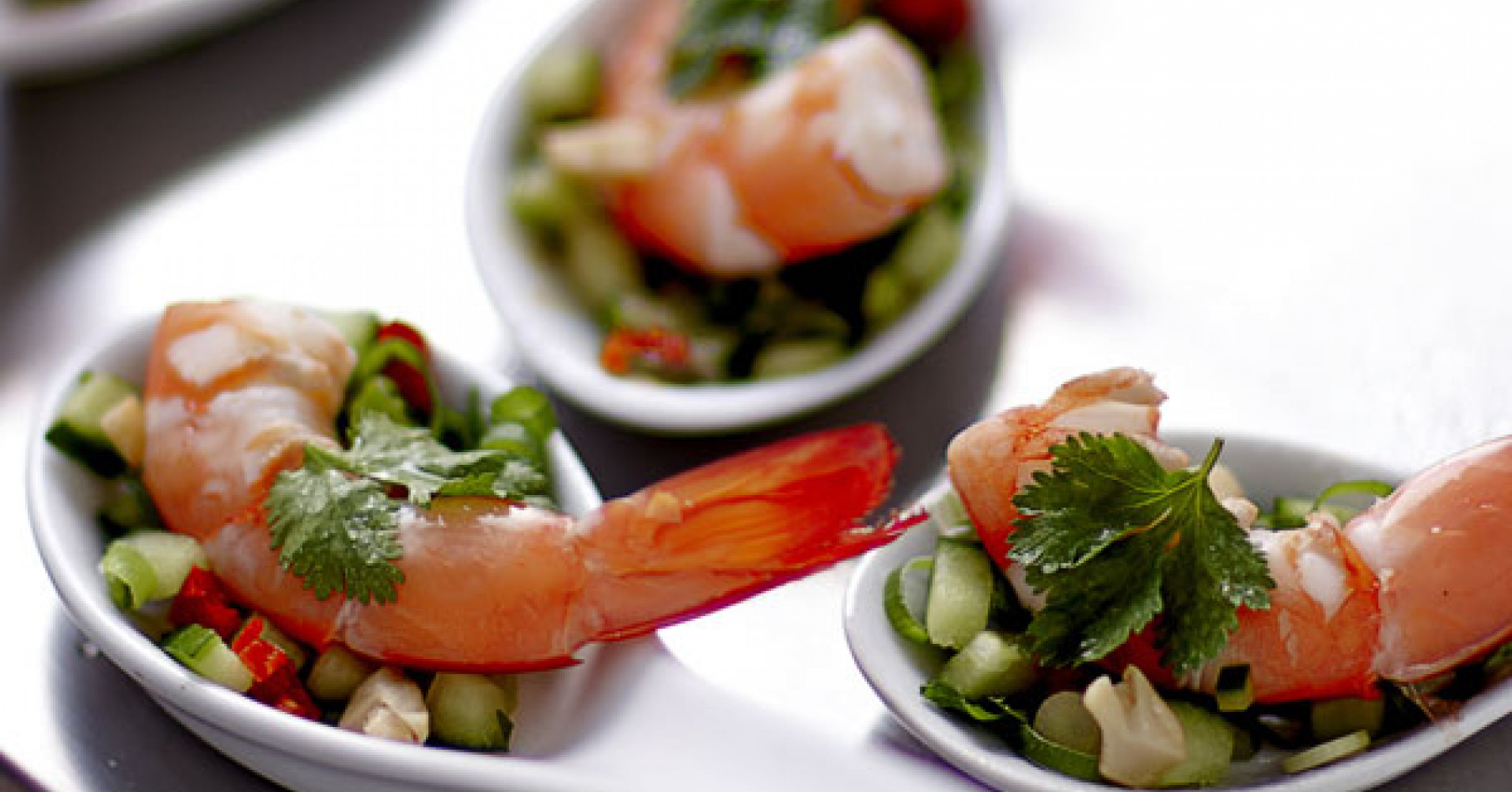 Mini Thai Prawn Salads with Coconut Dressing Recipe | myfoodbook