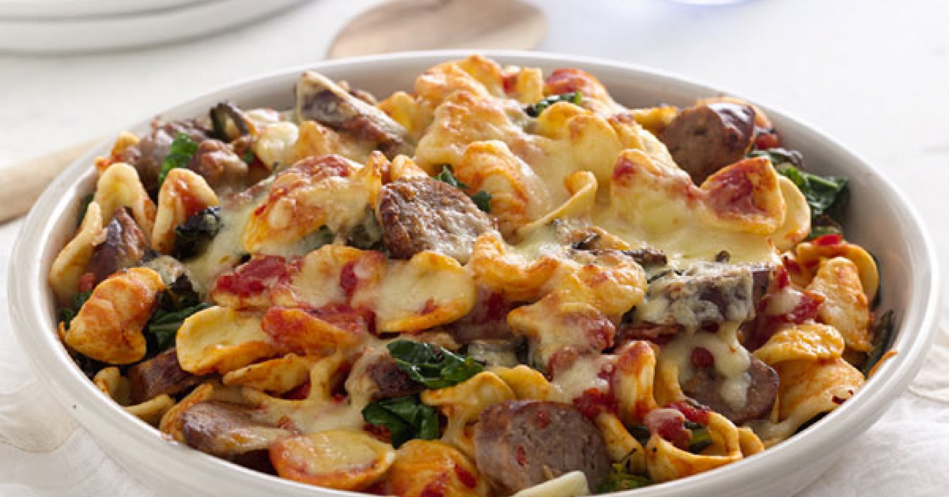 Baked Orecchiette with Italian Sausage and Tuscan Kale Recipe | myfoodbook | Make a cookbook with Pe