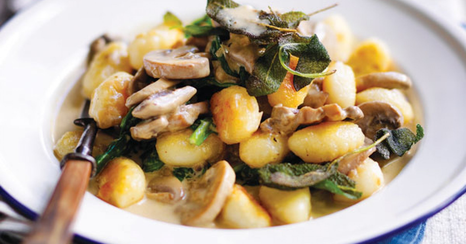 Mushroom Sauce with Crispy Gnocchi Recipe | myfoodbook
