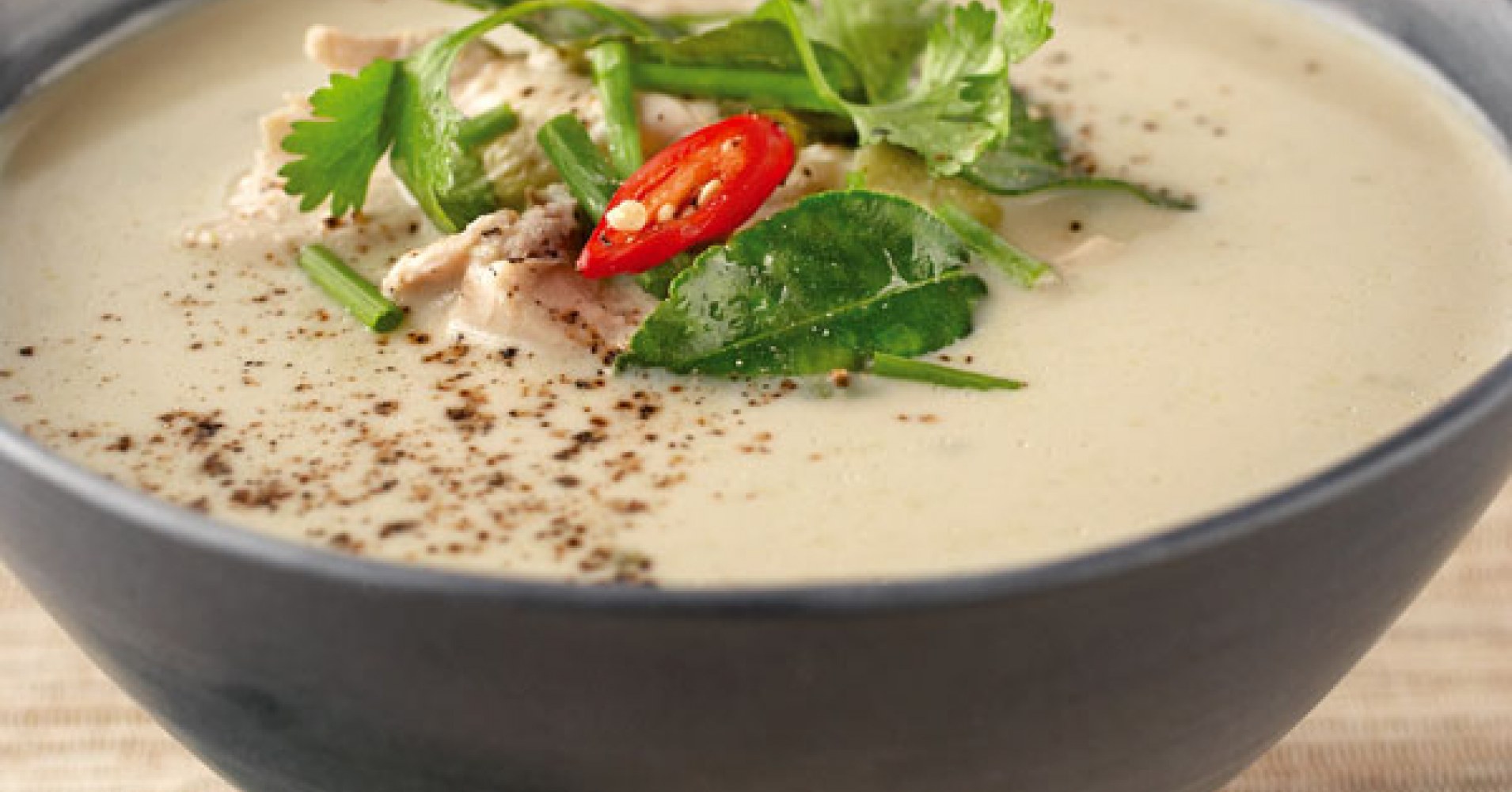 Thai Style Chicken and Coconut Soup Recipe | myfoodbook
