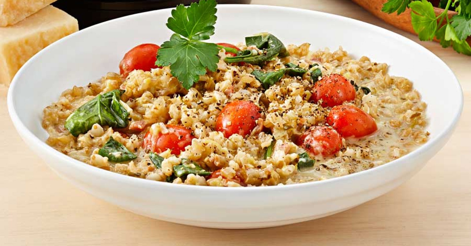 Creamy Barley, Leek and Bacon Risotto Recipe | myfoodbook