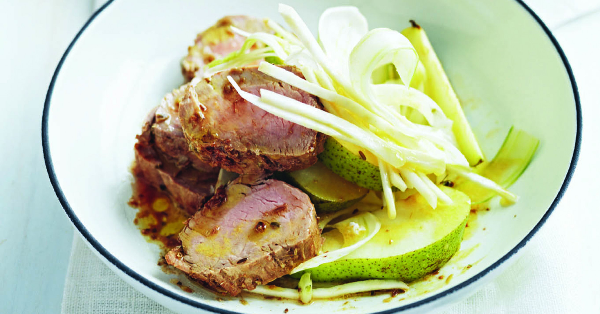 SaltRoasted Pork with Fennel and Pear Salad Recipe myfoodbook