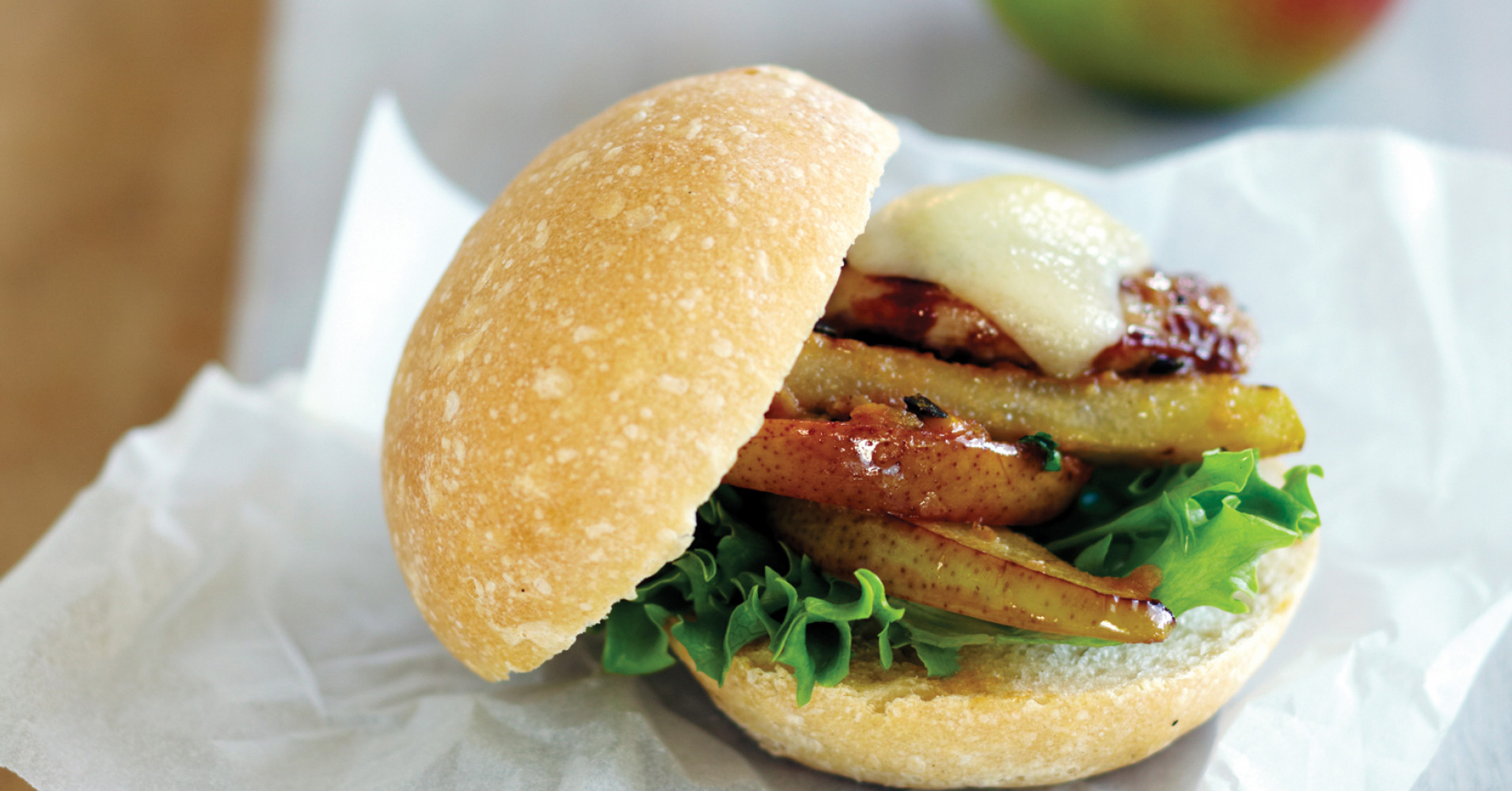 Sandwich of Stir Fried Quail and Corella Pear with Gruyere Cheese Recipe | myfoodbook
