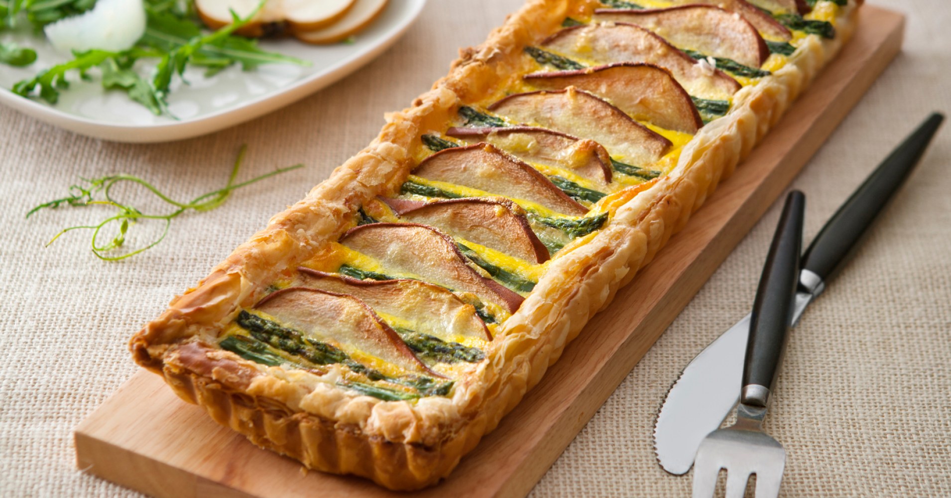 Pear and Asparagus Tart Recipe | myfoodbook