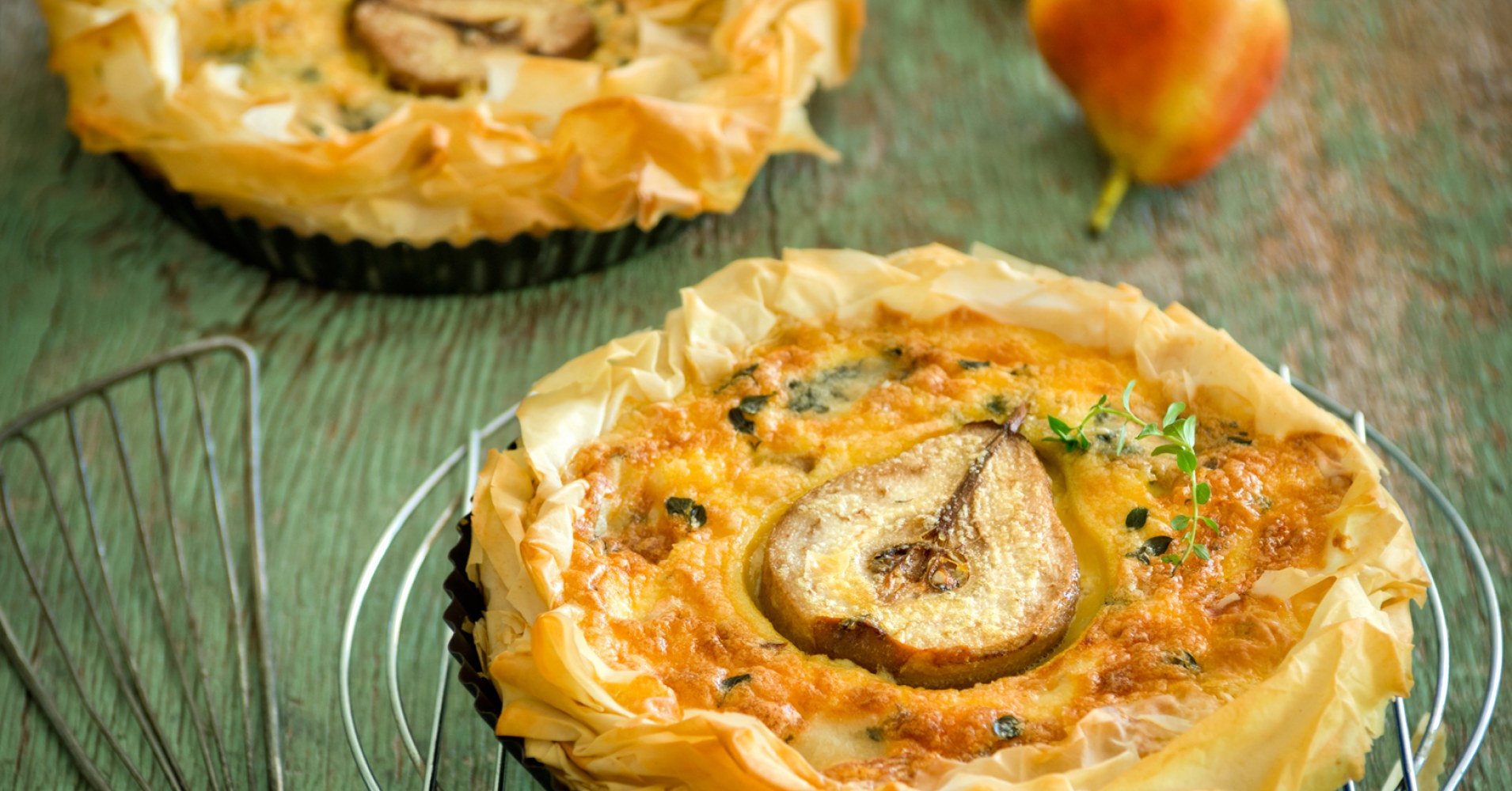 Pear and Blue Cheese Filo Tarts Recipe myfoodbook savour pear recipe