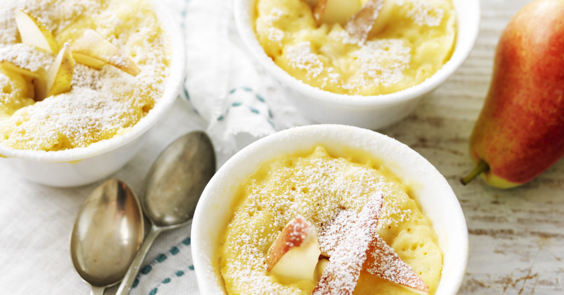 Pear and Almond Mug Cake Recipe | myfoodbook