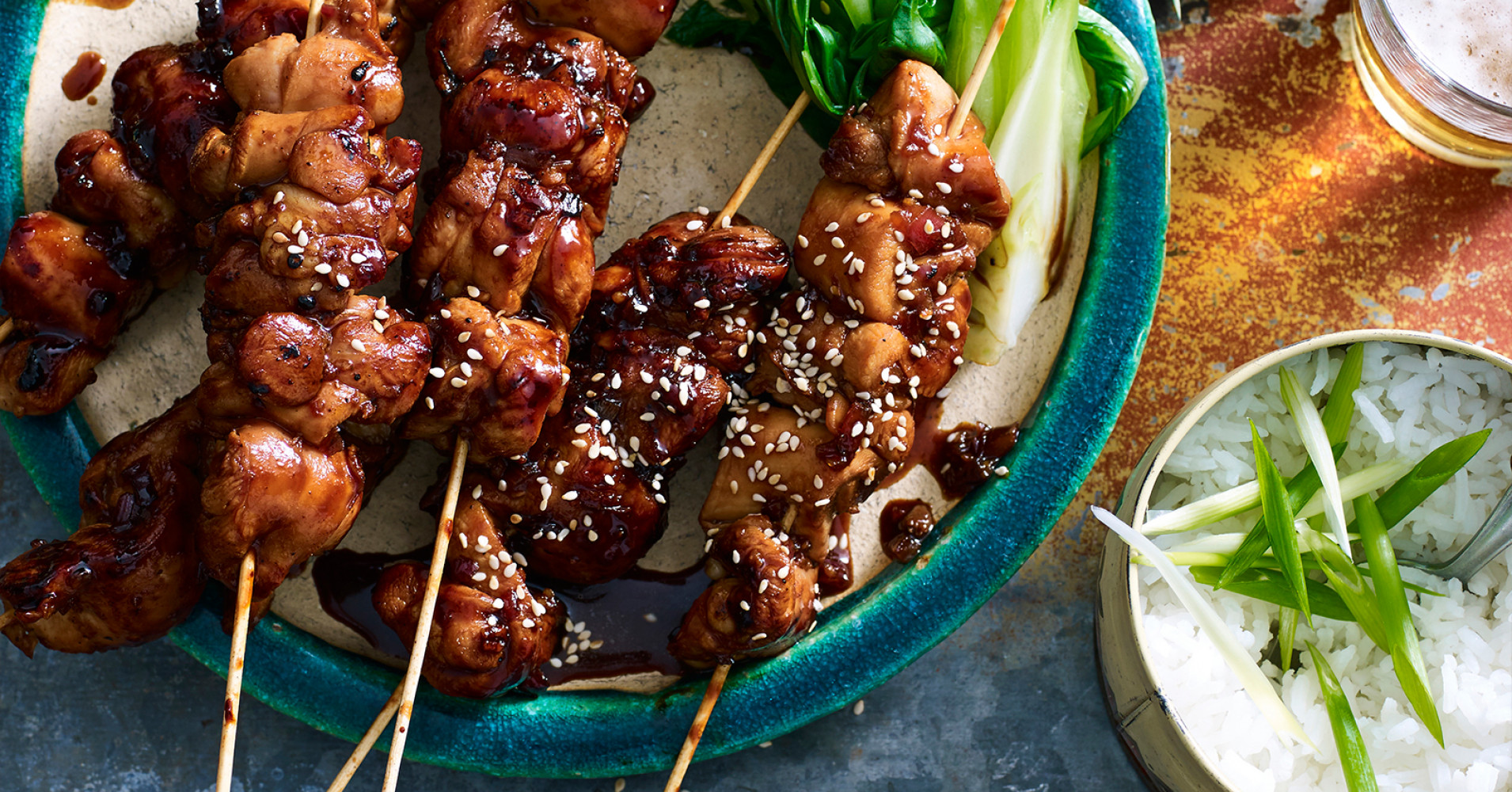 Chicken Pinoy Skewers with Rice Recipe | myfoodbook