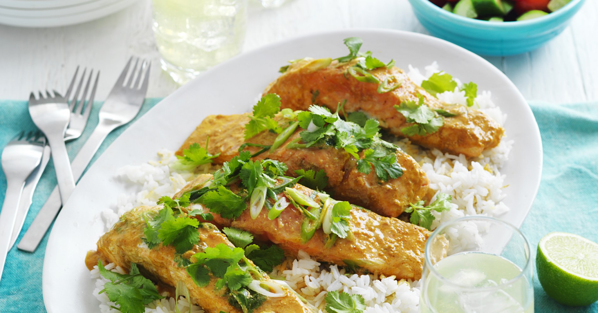 Red Curry, Coconut and Coriander Salmon Recipe | myfoodbook | Easy salmon recipes
