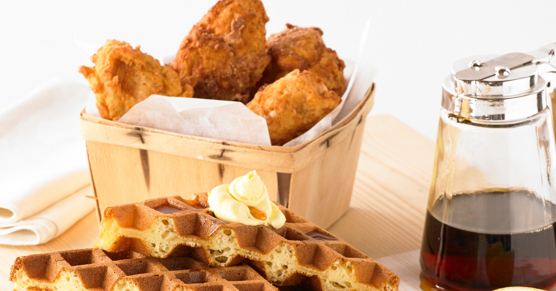 Southern Fried Chicken with Maple Syrup Waffle Recipe | myfoodbook