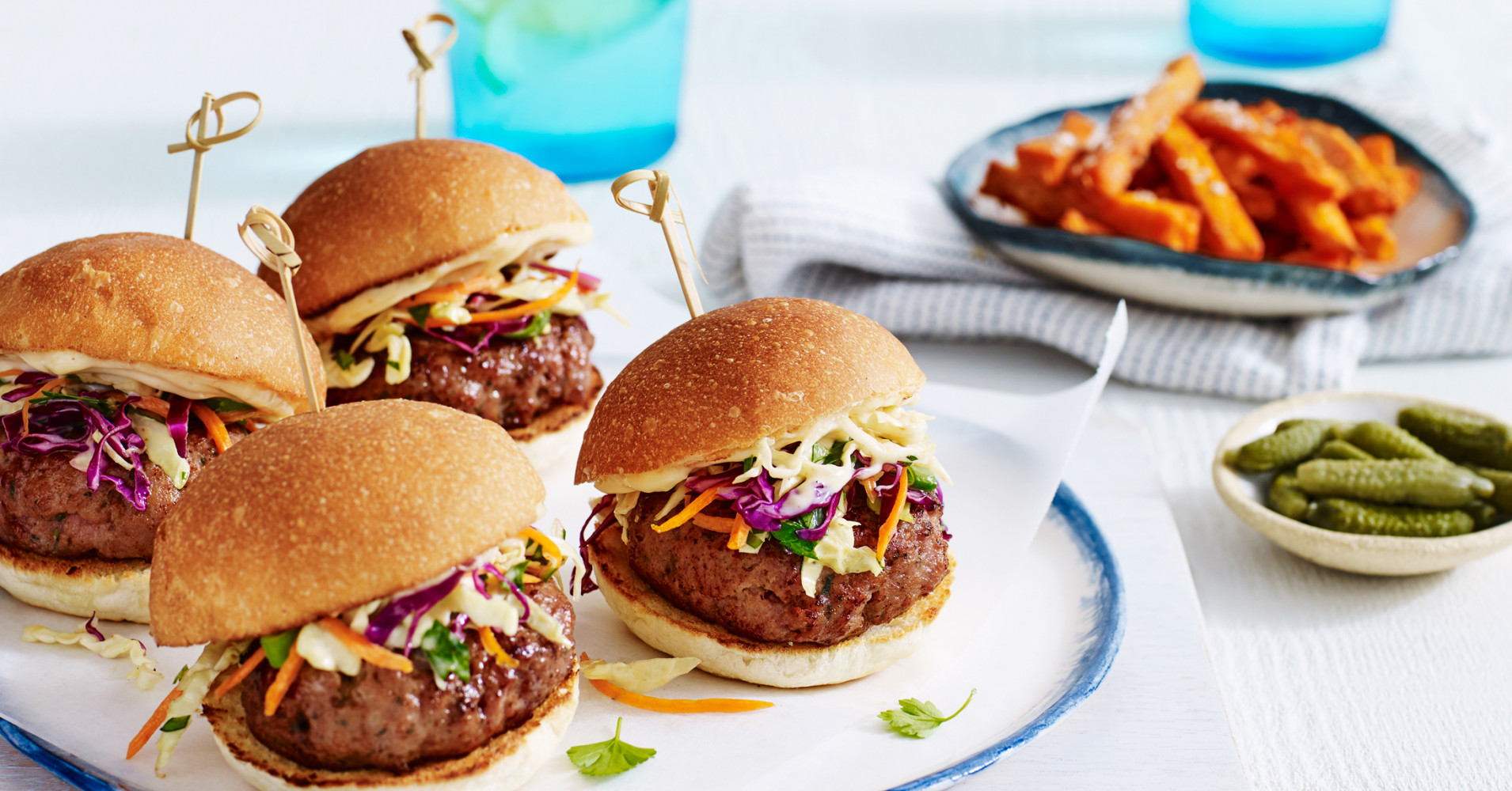 Turkey Sliders with Slaw and Spicy Mayo Recipe | myfoodbook | Turkey mince recipe