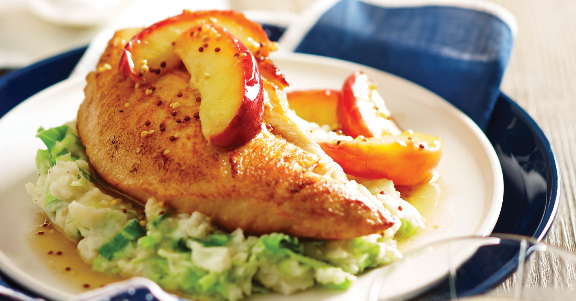 Pan Fried Turkey Breast Fillet with Apples and Colcannon Recipe myfoodbook