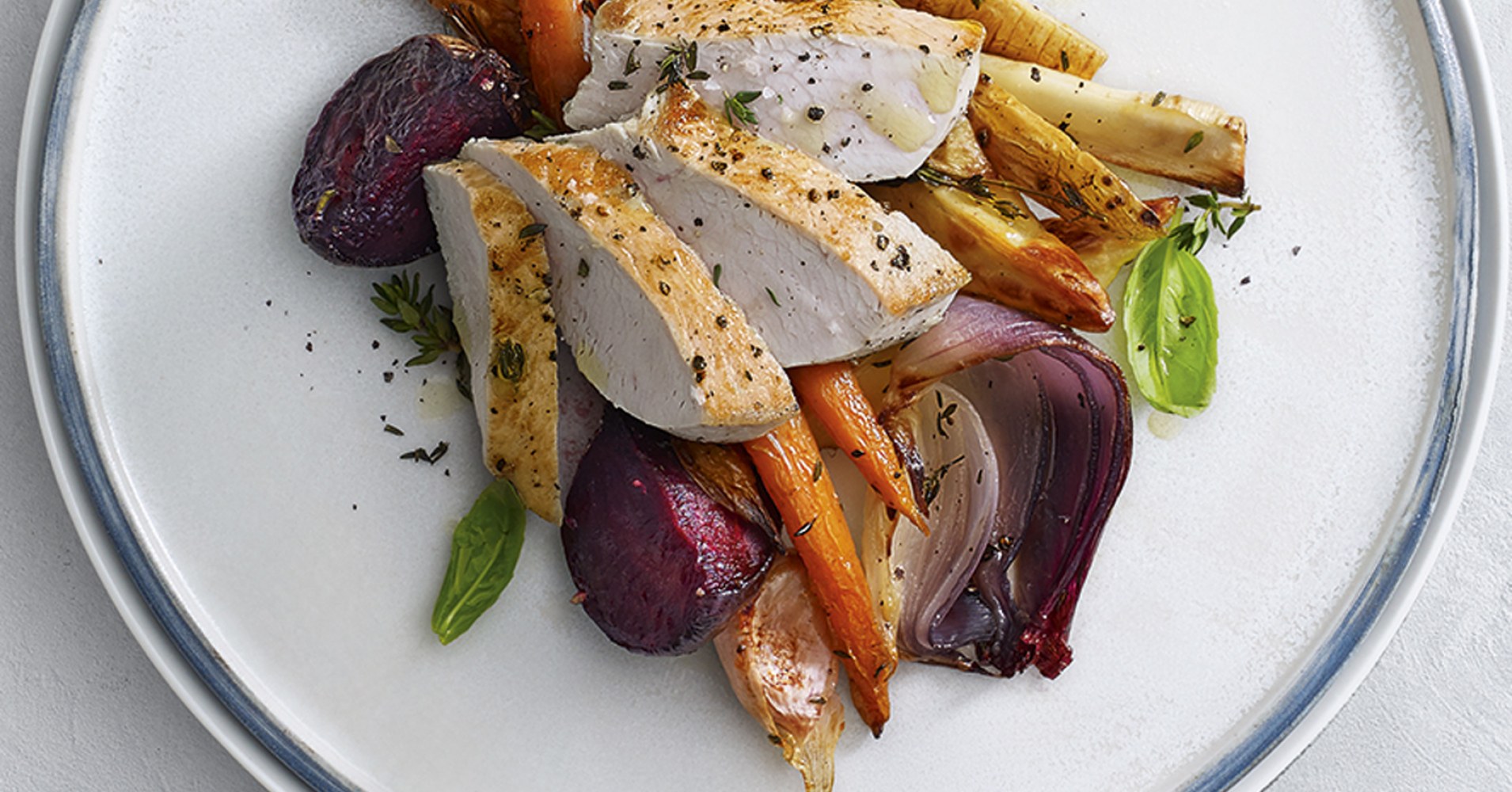 Pan Fried Turkey Breast with Roasted Root Vegetables Recipe myfoodbook