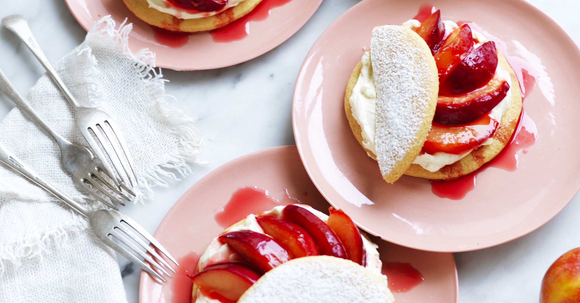 Plum Shortcakes with Mascarpone Cream Recipe | myfoodbook