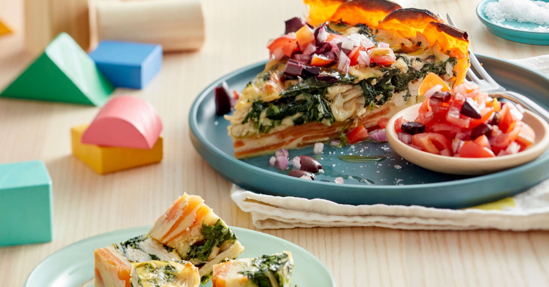 Sweet Potato and Chicken Pie with Tomato Olive Salsa Recipe