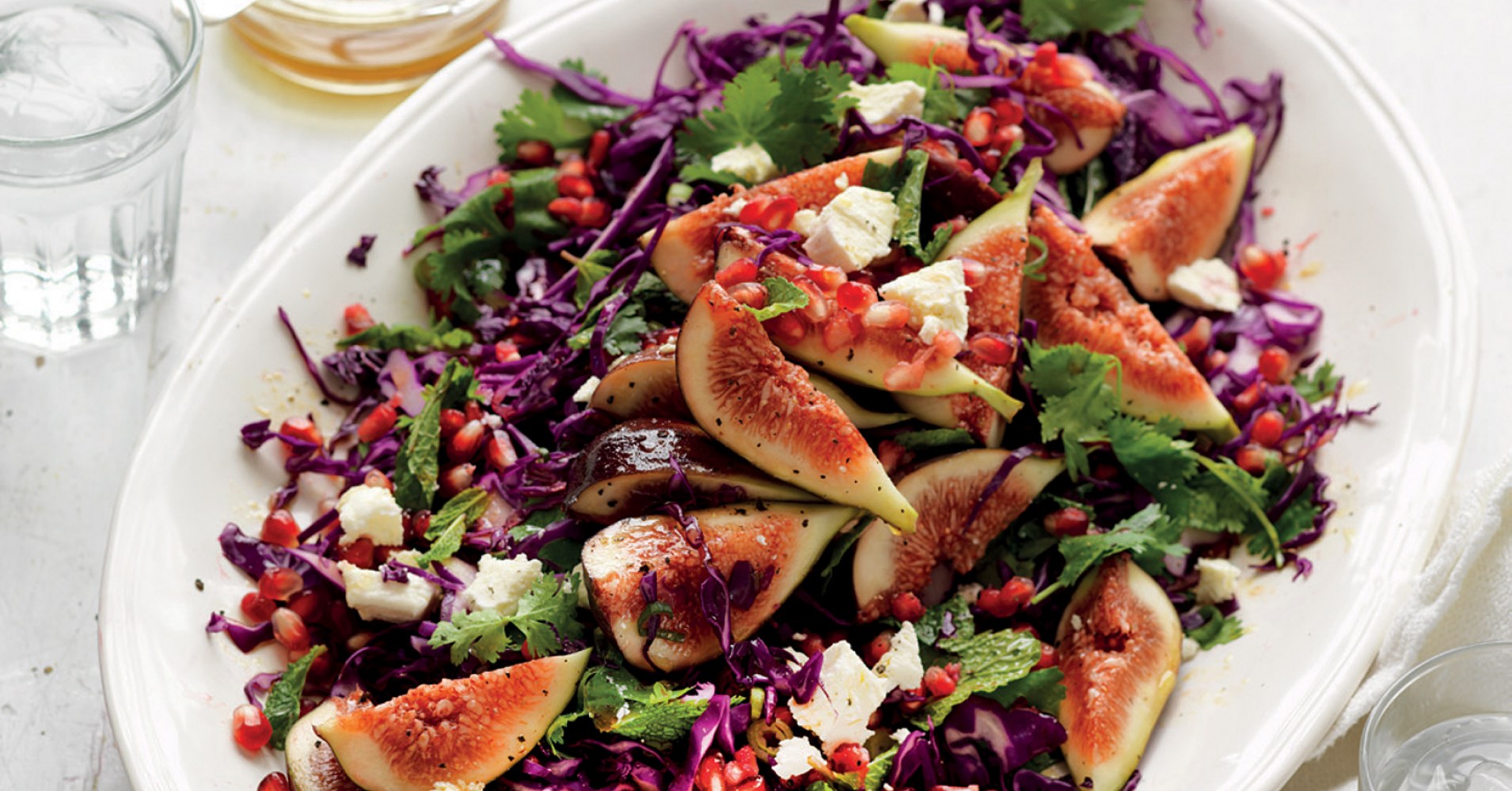 Fig, Red Cabbage and Pomegranate Salad Recipe | myfoodbook