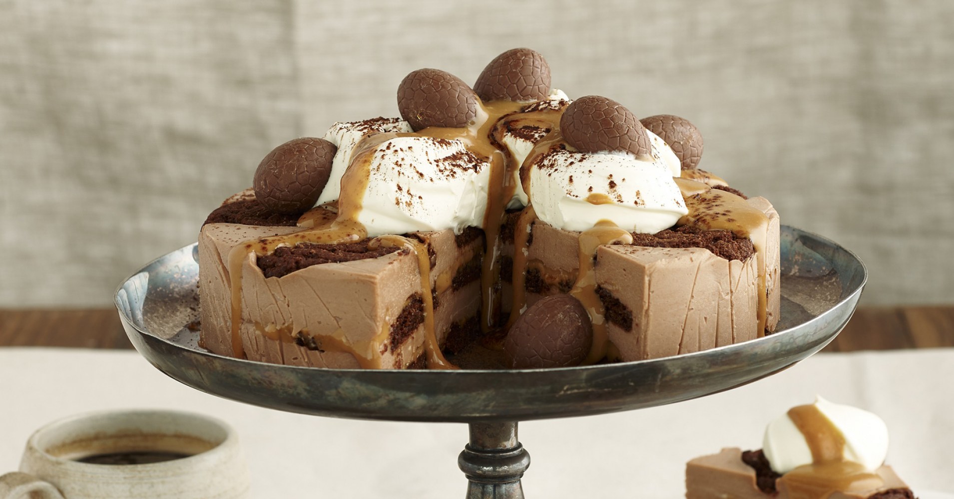Chocolate Ripple Caramello Cheesecake Recipe | myfoodbook | Easter Cheesecake recipe
