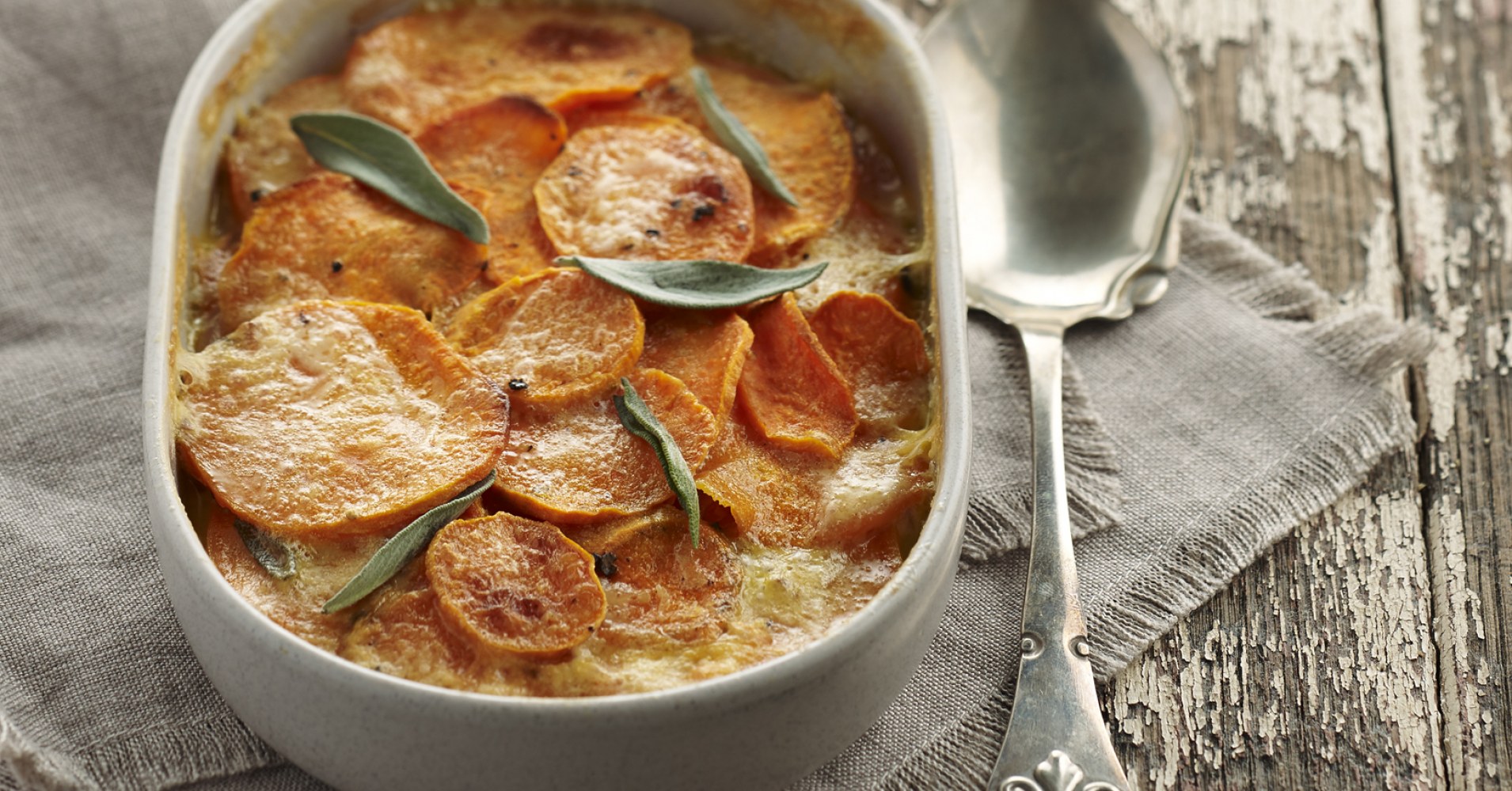 Sweet Potato and Sage Bake Recipe | myfoodbook