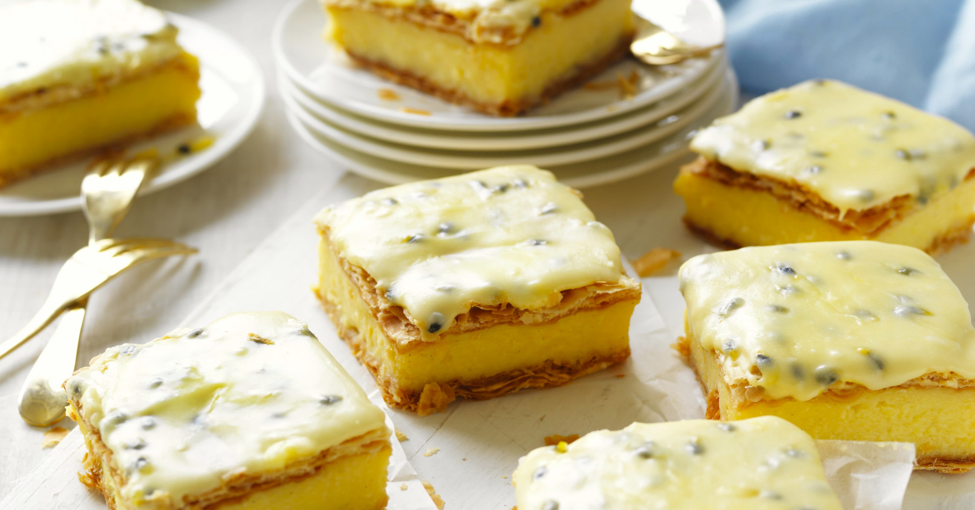 Classic Vanilla Slice with Passionfruit Icing Recipe | myfoodbook