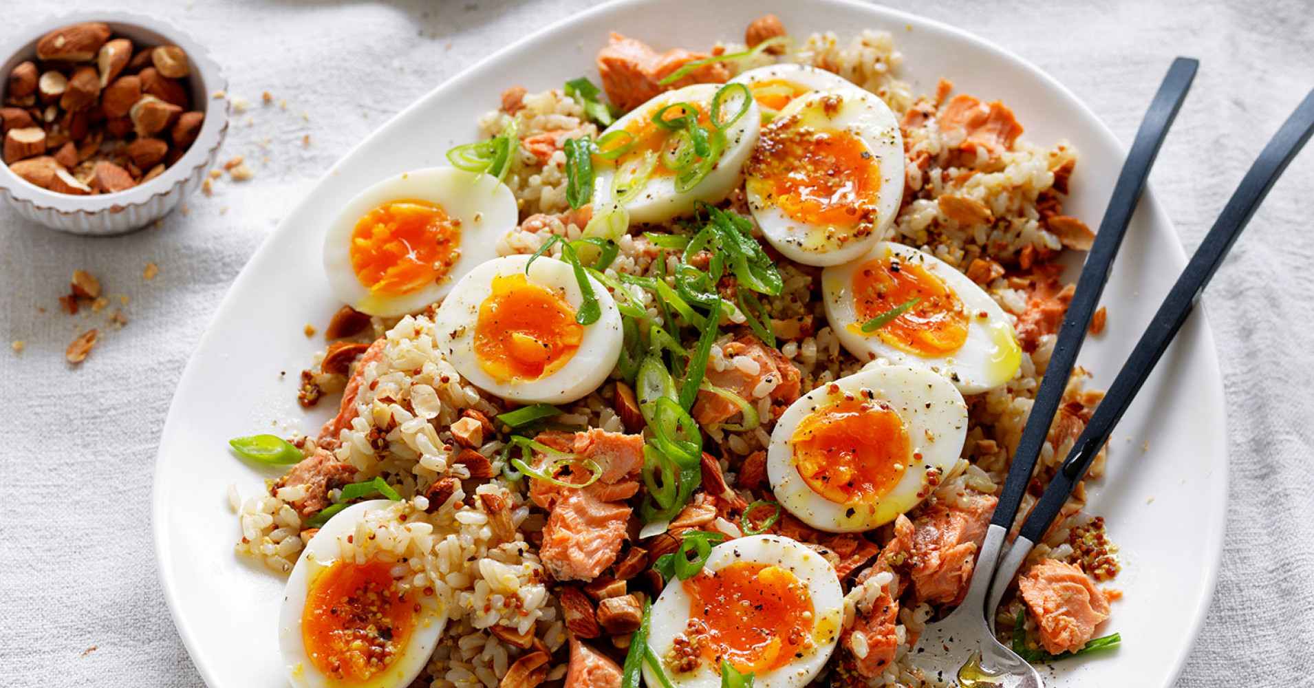 Salmon and Egg Brown Rice Salad