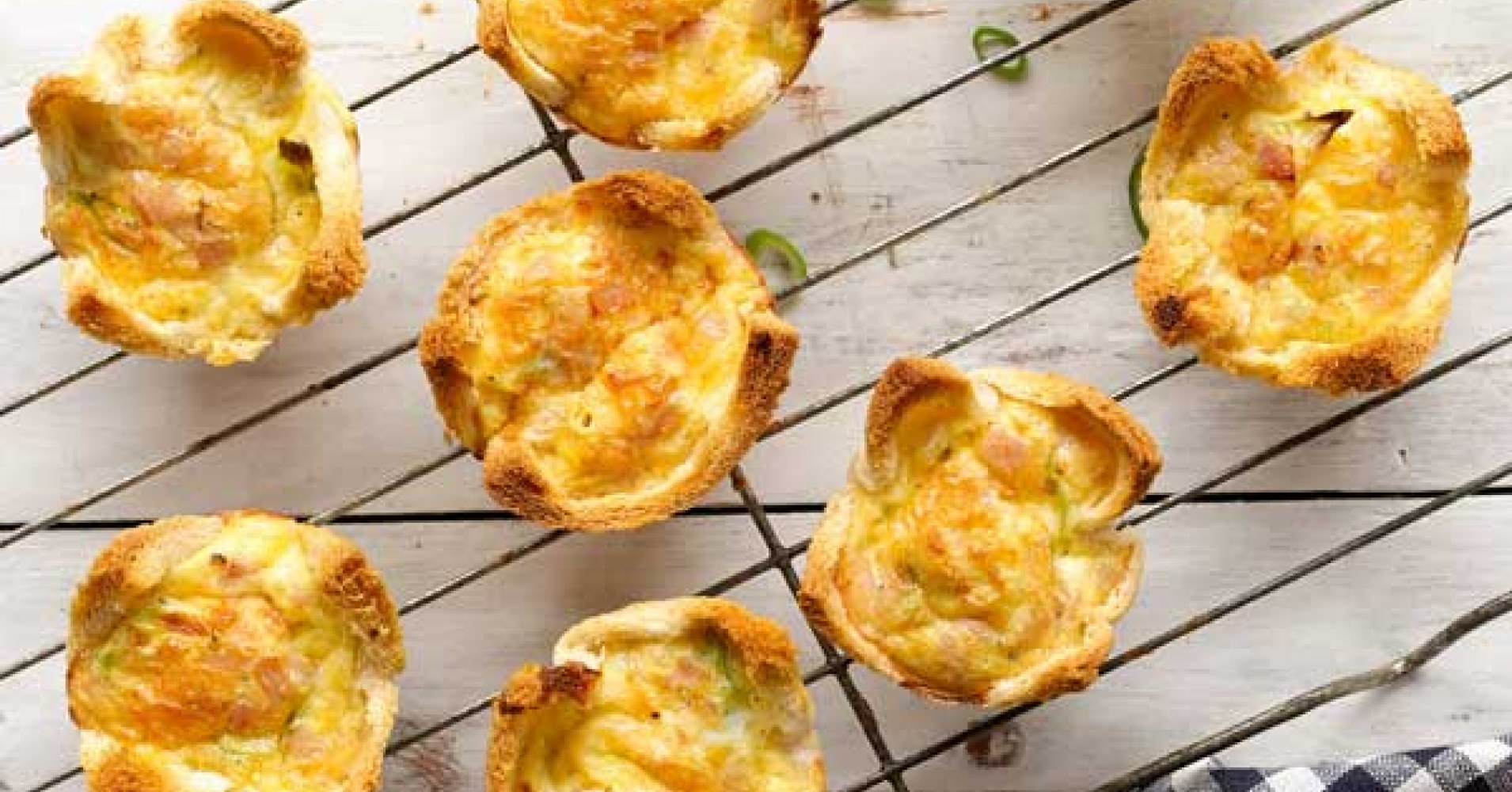 Quick Ham & Cheese Mini Quiches Recipe | myfoodbook | Western Star Butter recipes