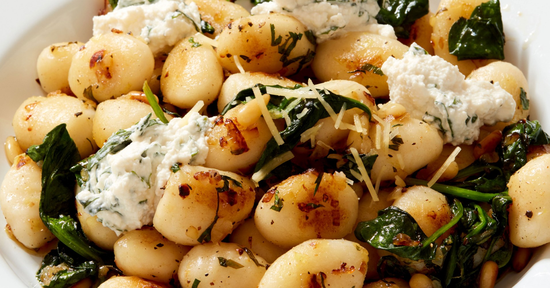 Garlic, Lemon Pan Fried Gnocchi with Basil Ricotta Recipe | myfoodbook | How to make pan fried gnocc