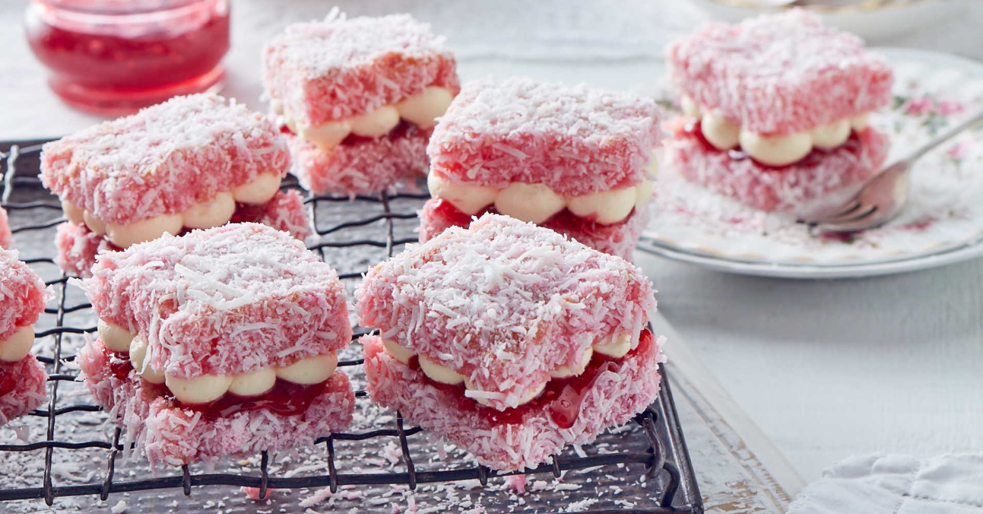 Pink Jelly Cakes Recipe | myfoodbook
