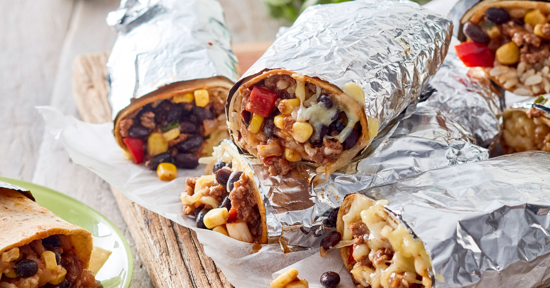30 Minute Beef & Rice Burritos