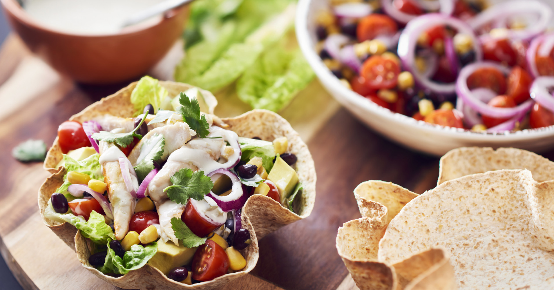 Chicken Tortilla Bowls Recipe | myfoodbook