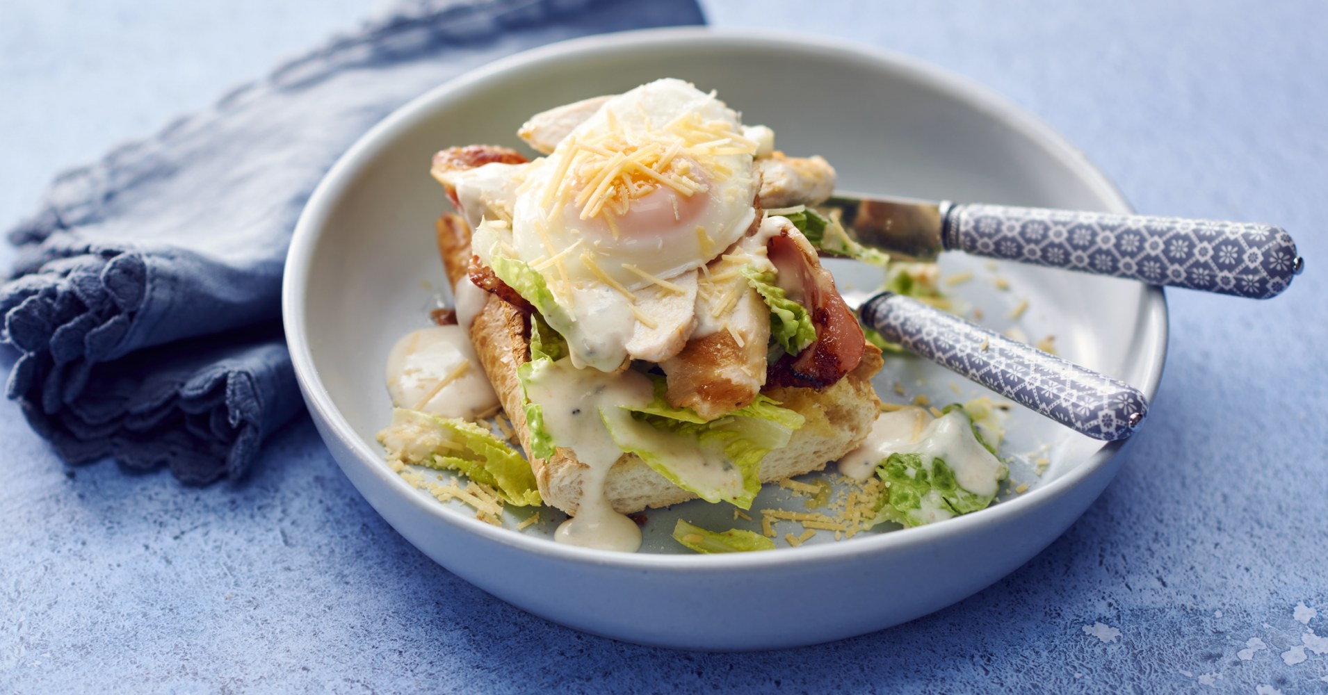Quick Mid-Week Chicken Caesar Salad Recipe | myfoodbook | Caesar with poached eggs