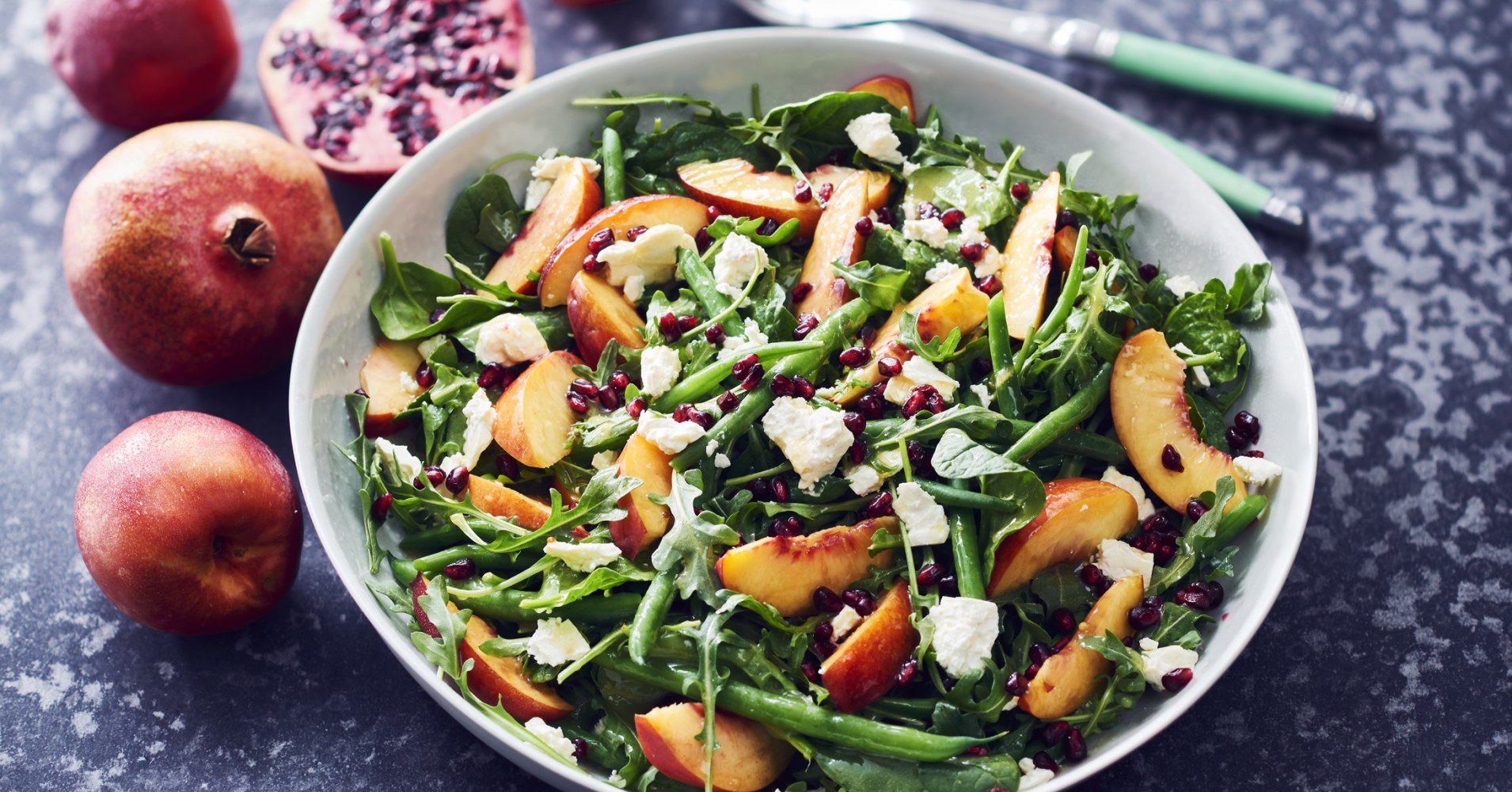 Rocket, Spinach and Nectarine Salad Recipe | myfoodbook