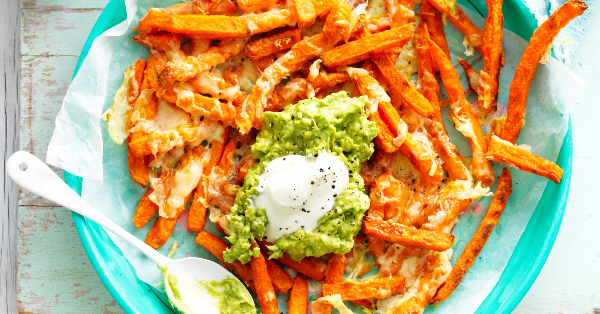 Avocado Loaded Sweet Potato Fries Recipe | myfoodbook