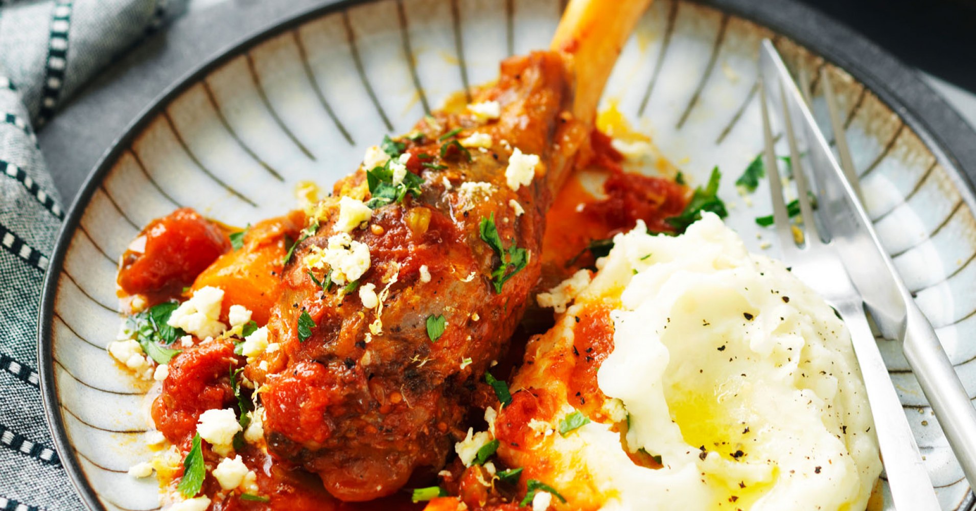 Slow-roasted Lamb Shanks with Tomatoes Recipe | myfoodbook