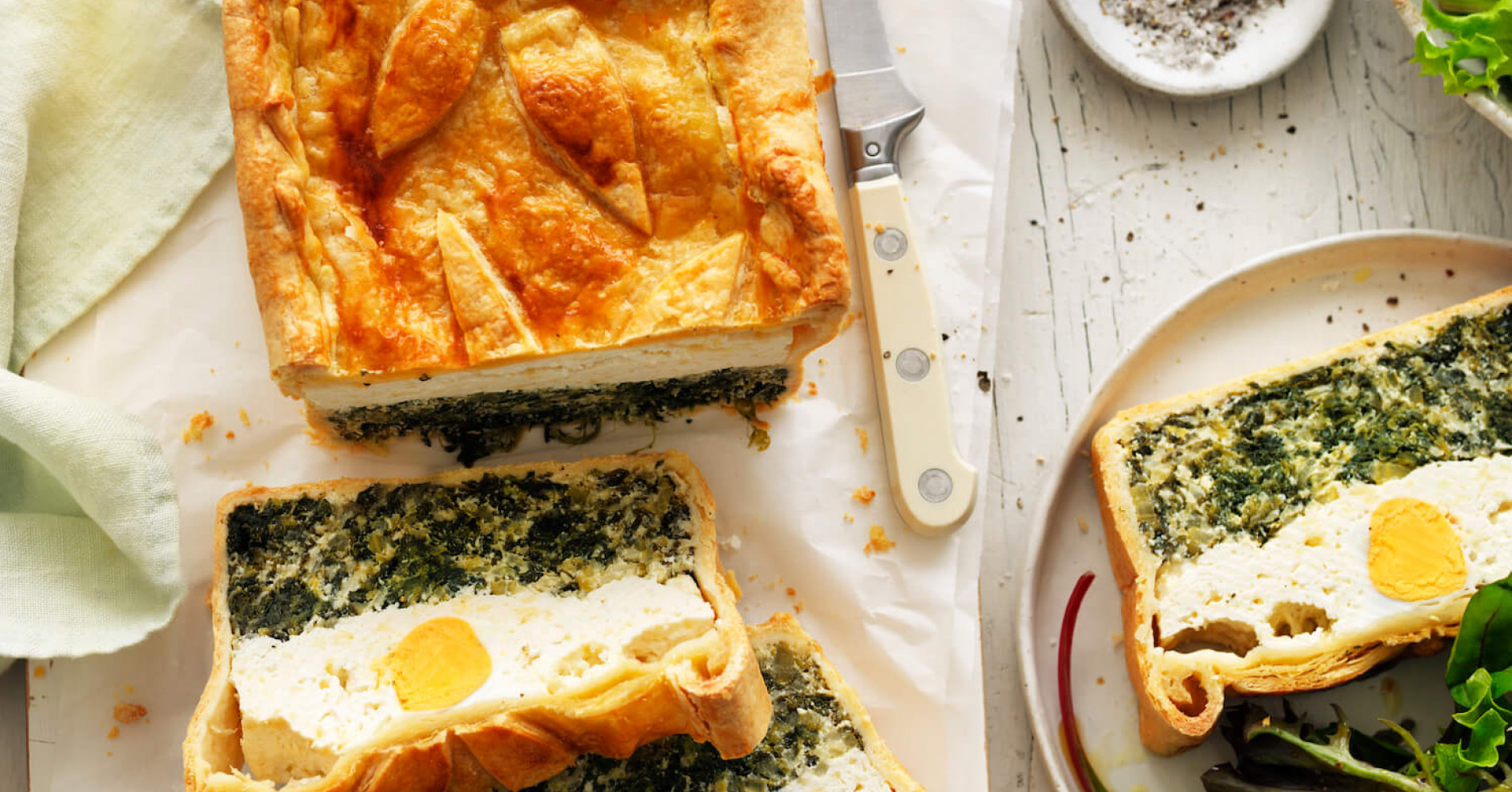 Spinach Ricotta and Egg Torte Recipe | myfoodbook