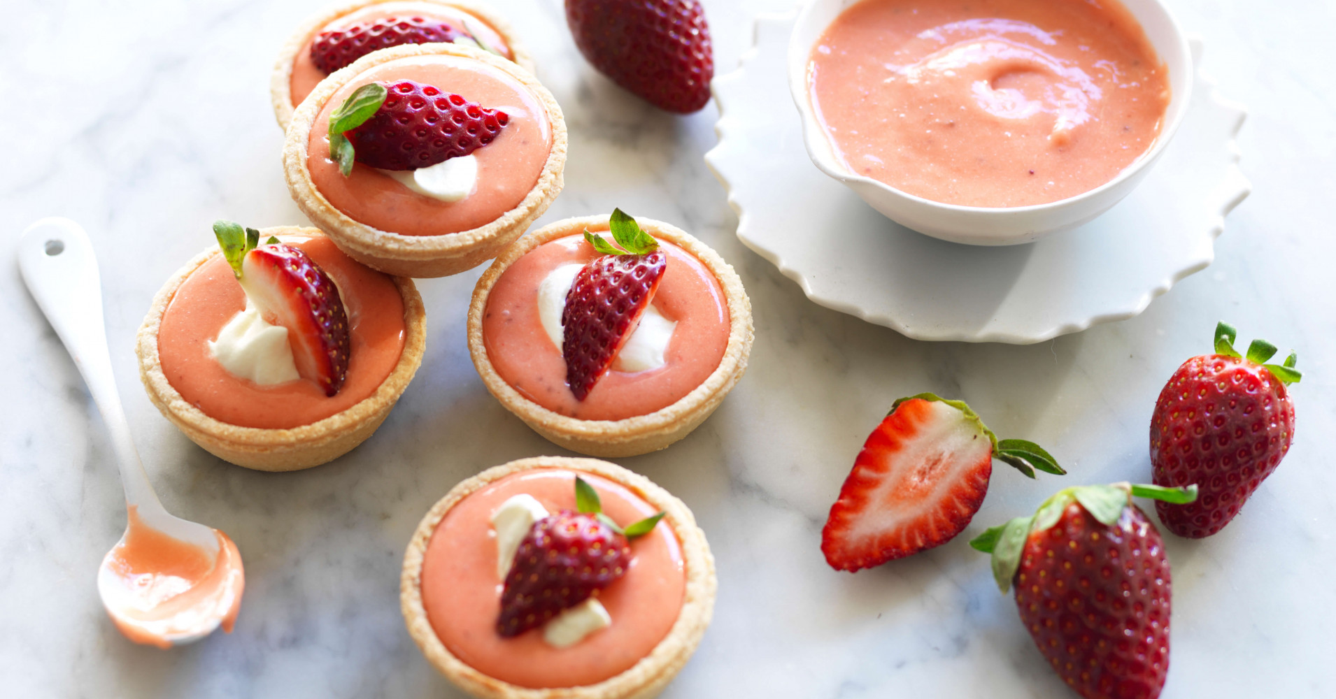 Strawberry Curd Tarts Recipe | myfoodbook