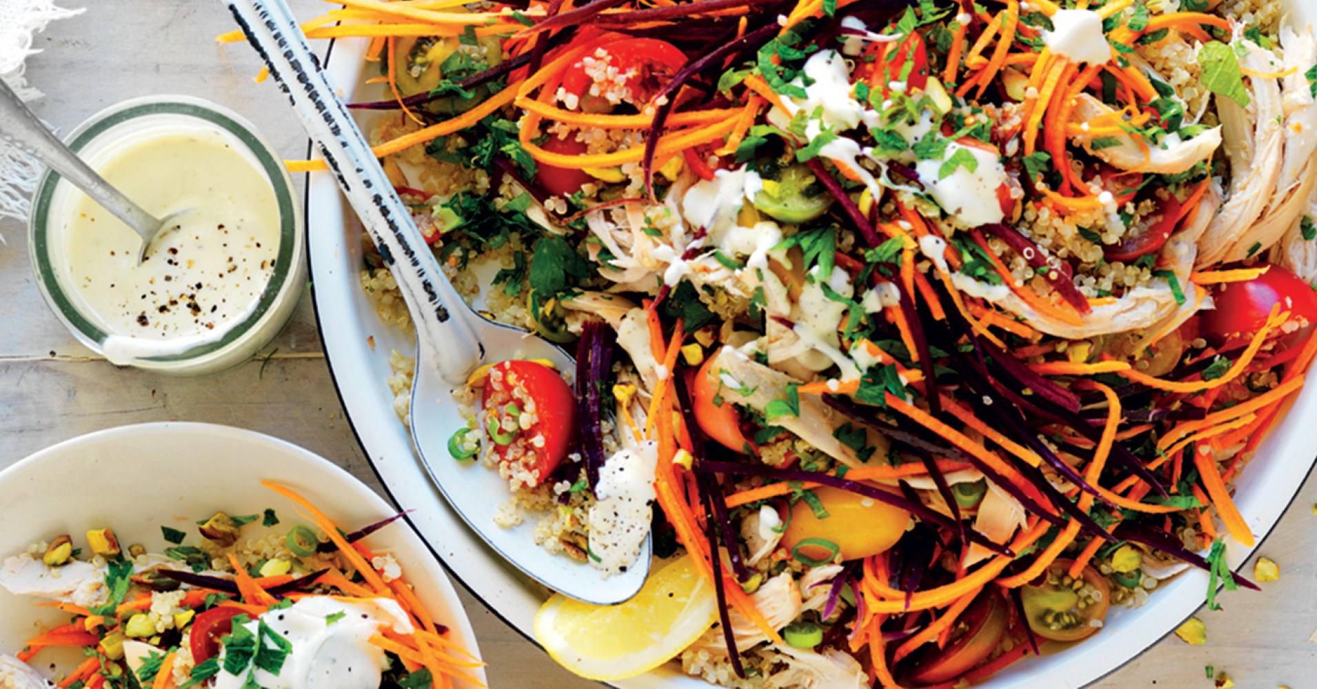 Carrot, tomato and chicken quinoa salad Recipe | myfoodbook