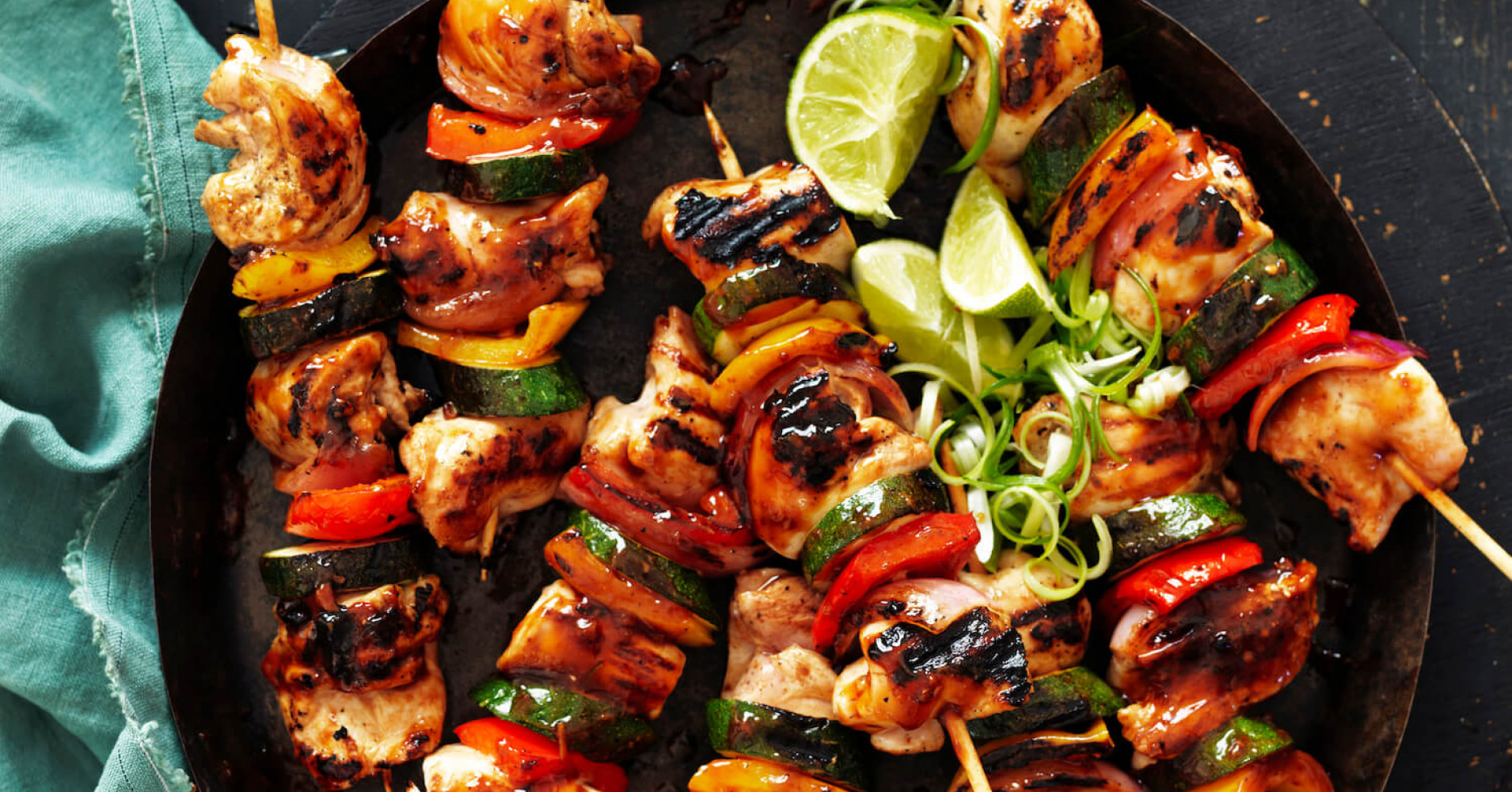 Honey Soy Chicken and Vegetable Skewers Recipe | myfoodbook