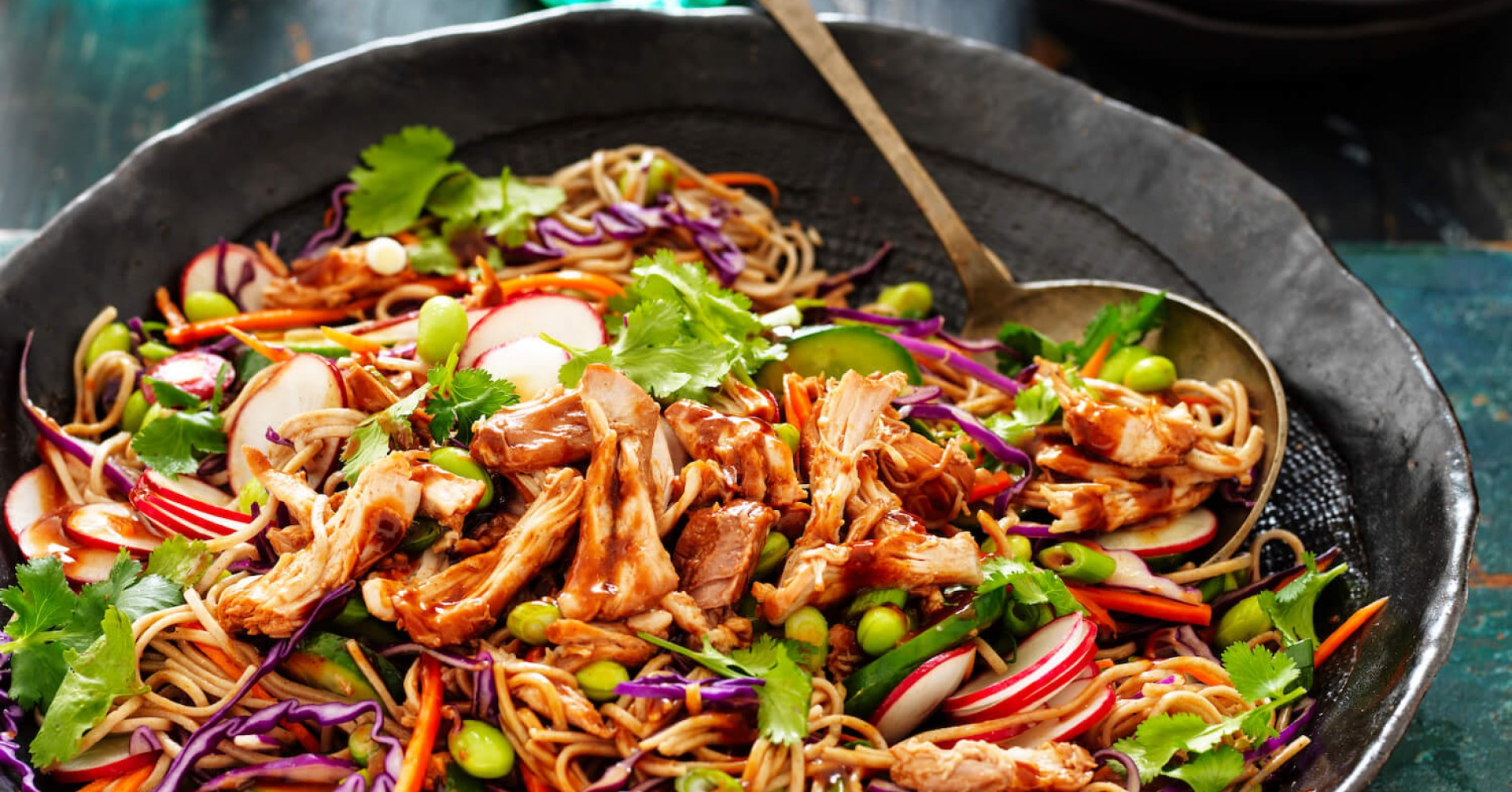 Slow Cooker Hoisin and Garlic Chicken Noodle Salad Recipe | myfoodbook