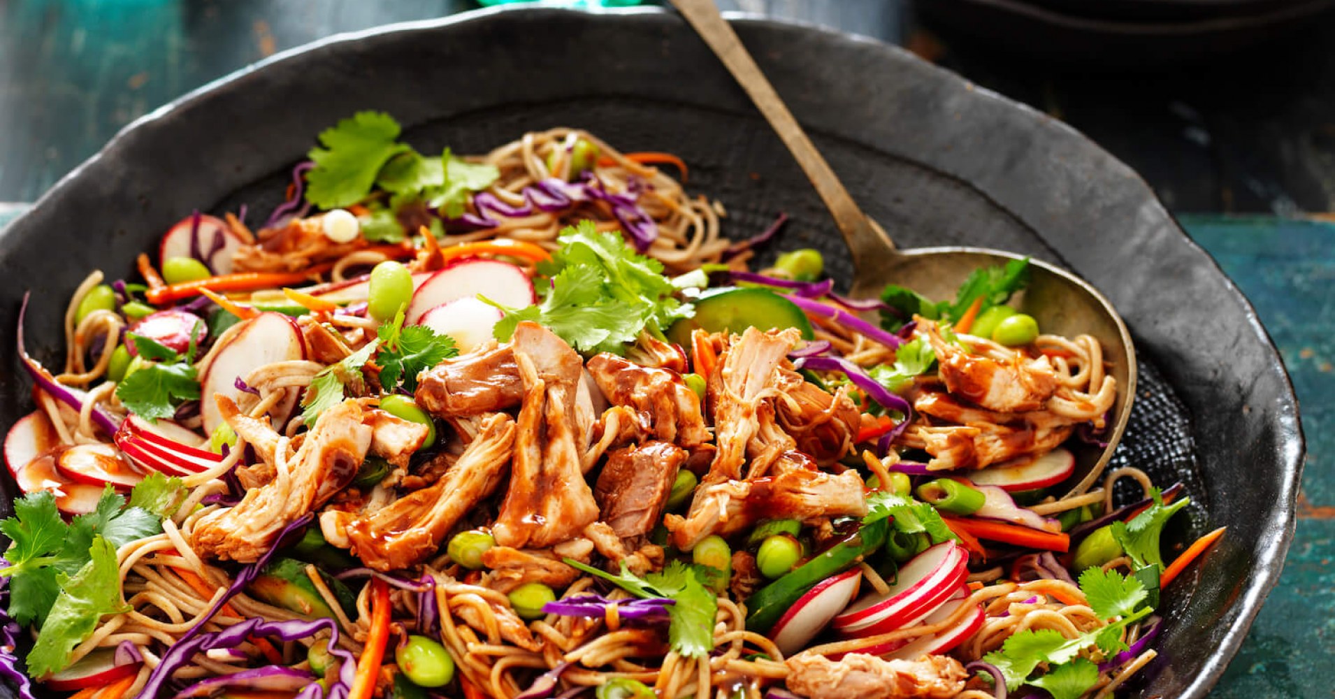 Slow Cooker Hoisin and Garlic Chicken Noodle Salad Recipe | myfoodbook