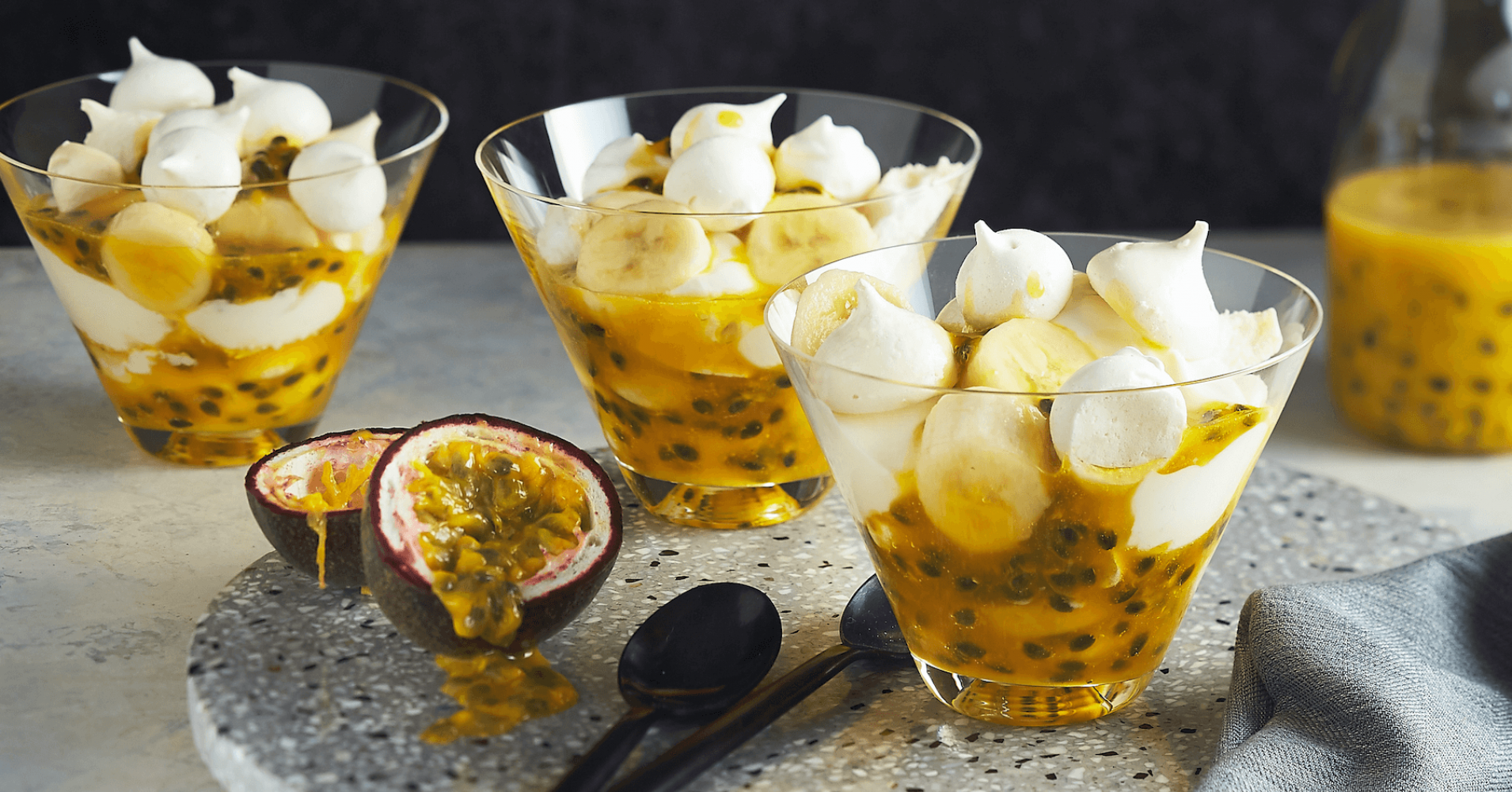 Eton Mess with Tangy Passionfruit Sauce Recipe | myfoodbook