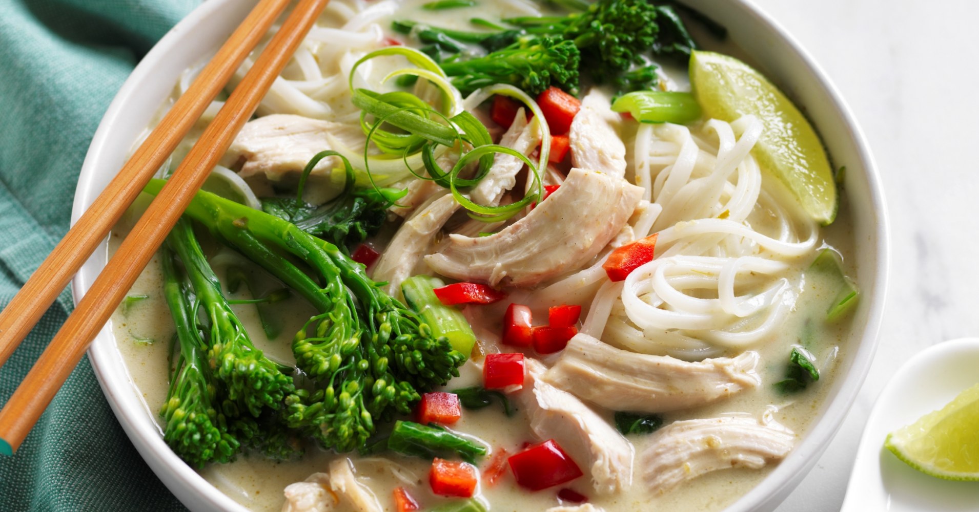 Thai Green Curry Chicken Noodle Soup Recipe | myfoodbook