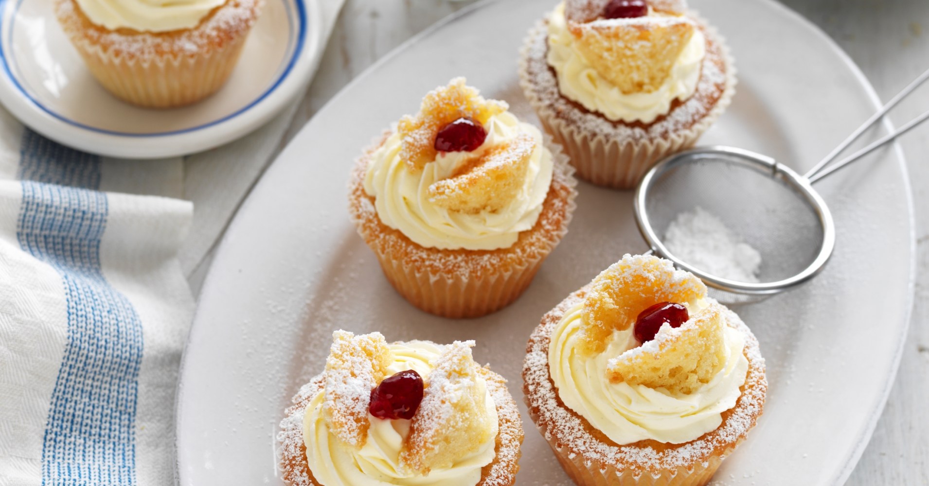 Vanilla Butterfly Cakes Recipe | myfoodbook | Australian Butterfly Cakes