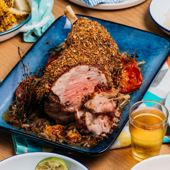 Herb crusted leg of lamb recipe