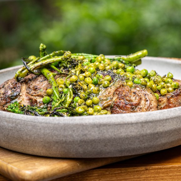 Lamb chops with Minted Peas and Broccolini using Street BBQ Brazilian