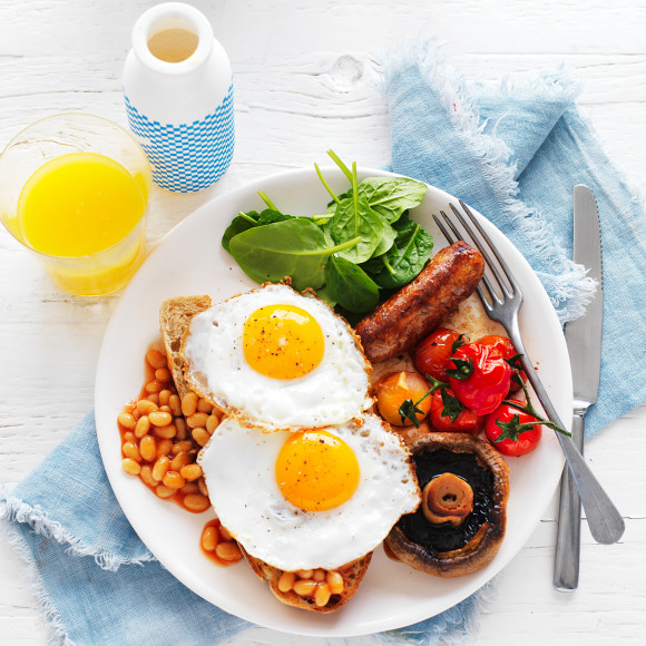 Healthy Big Breakfast with Fried Eggs Recipe | myfoodbook